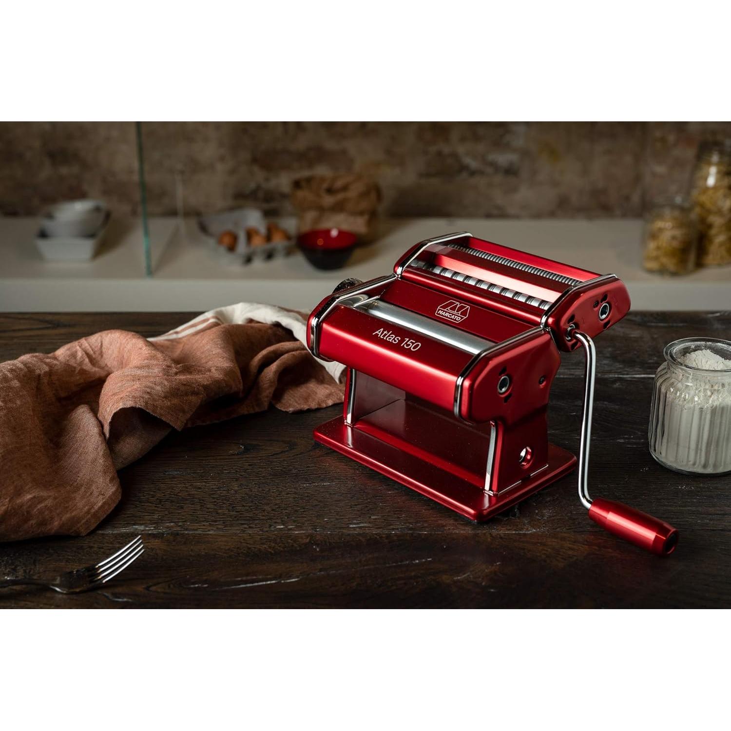 Máquina de Pasta Marcato Atlas 150 Roja Manual 2 cuchillas