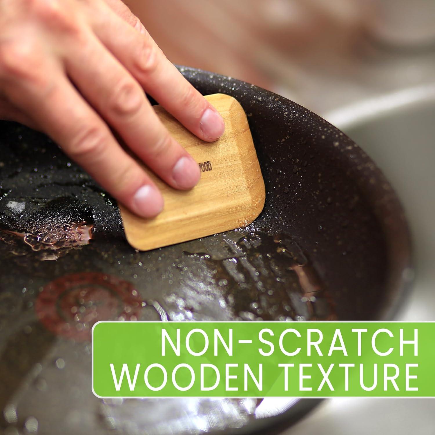 4 Raspadores de Olla de Madera Mr.Art Wood Ergonómicos