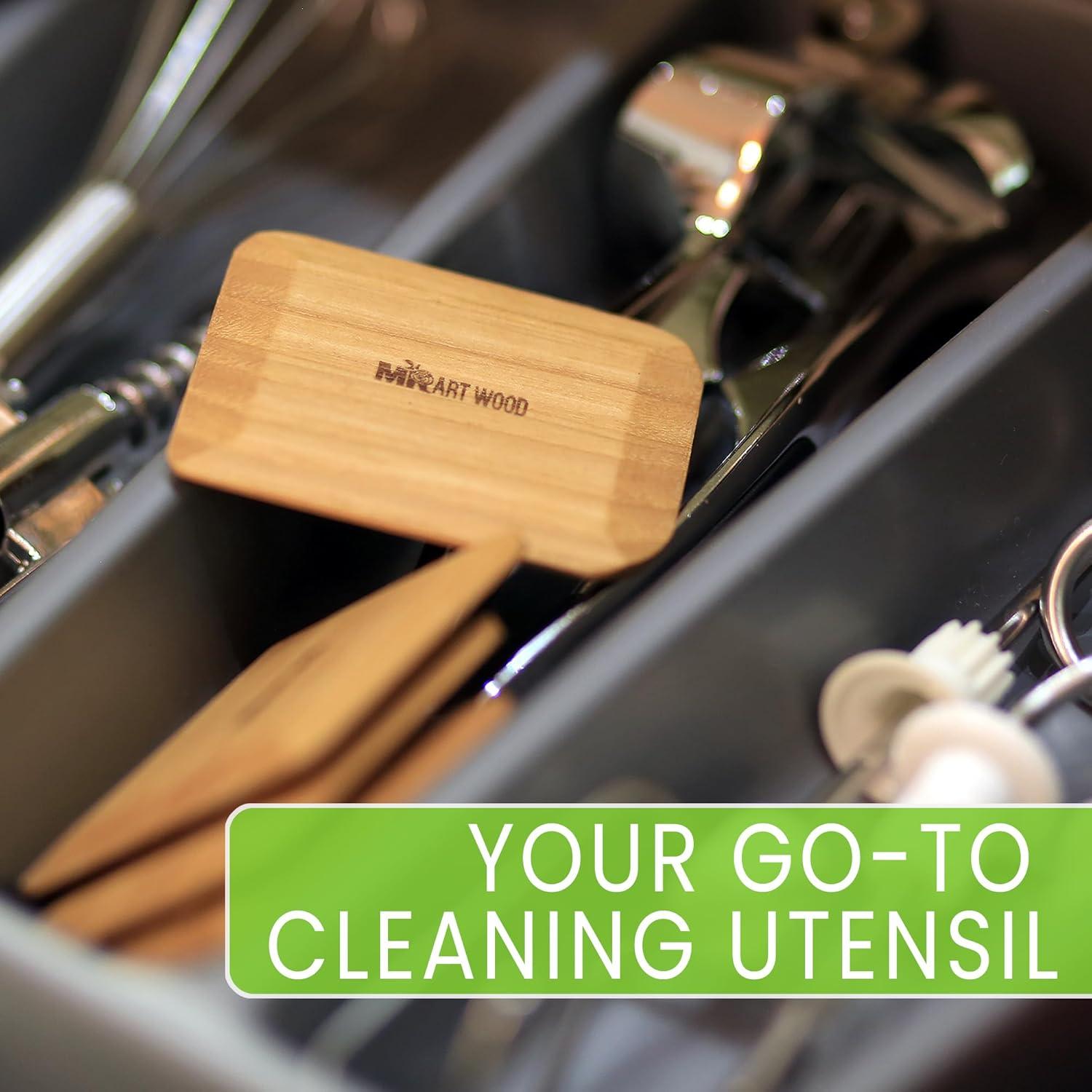 4 Raspadores de Olla de Madera Mr.Art Wood Ergonómicos