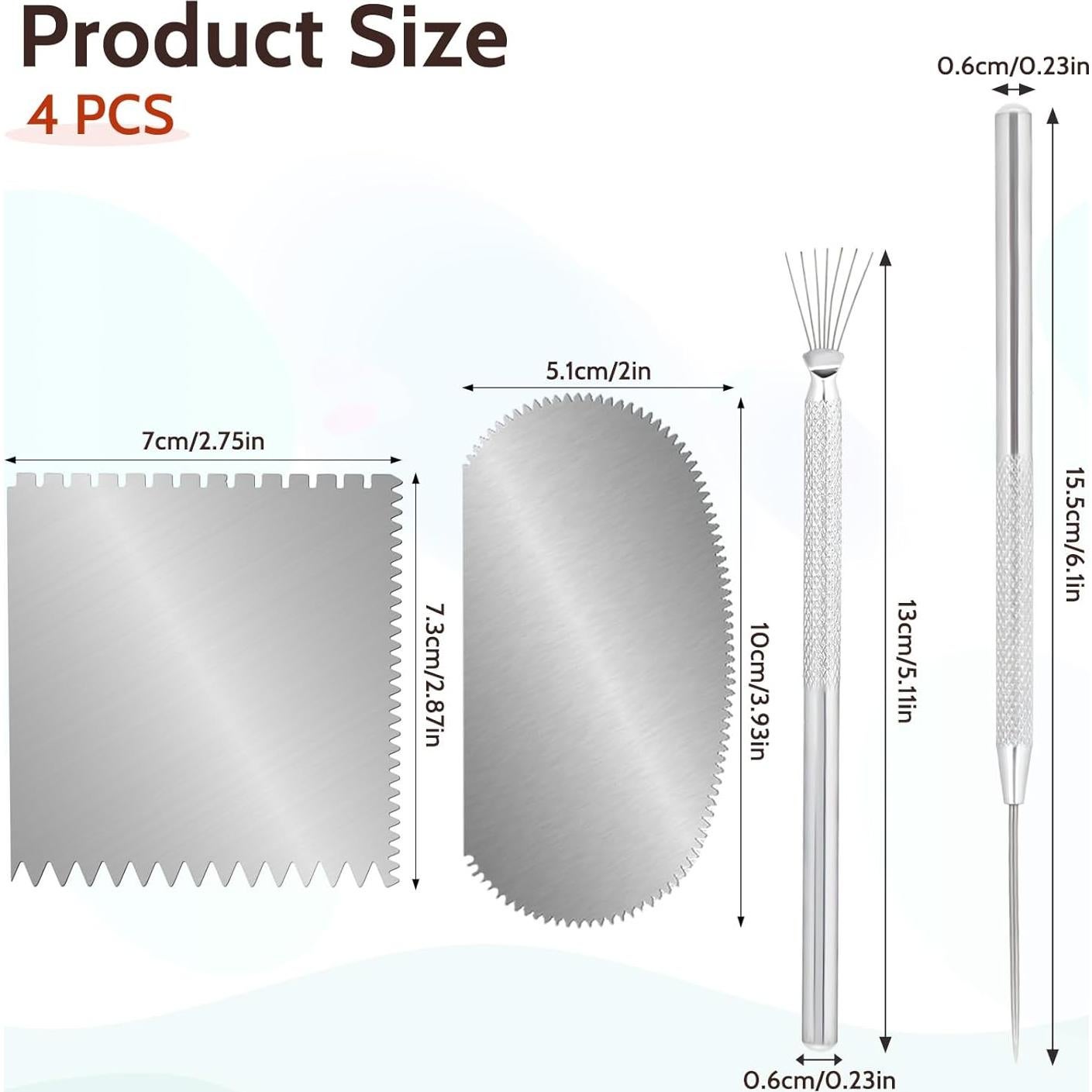 4 Herramientas de Escultura de Arcilla Styquenzer Acero Inoxidable