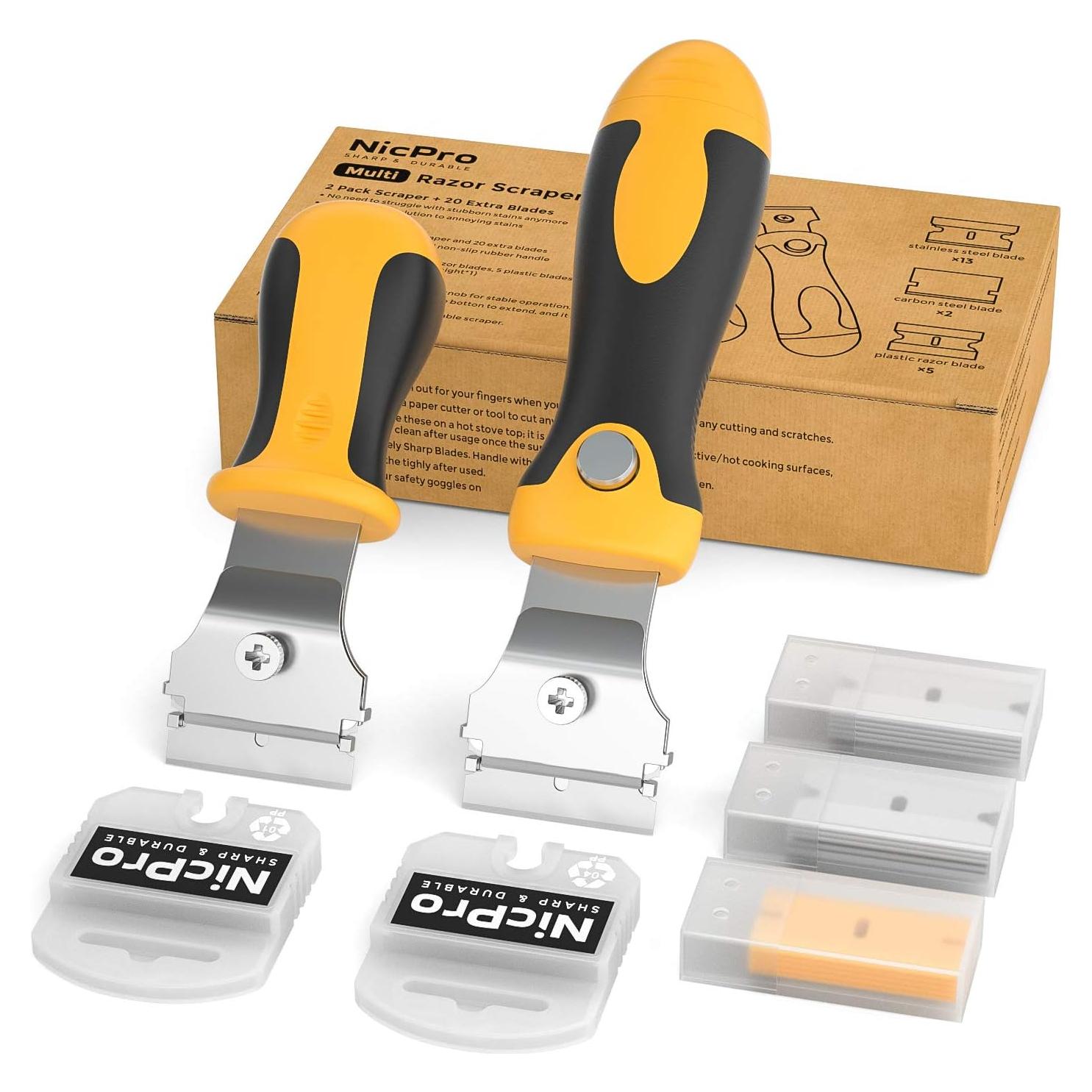 Conjunto de raspadores multiusos Nicpro 2 PCS con 20 cuchillas
