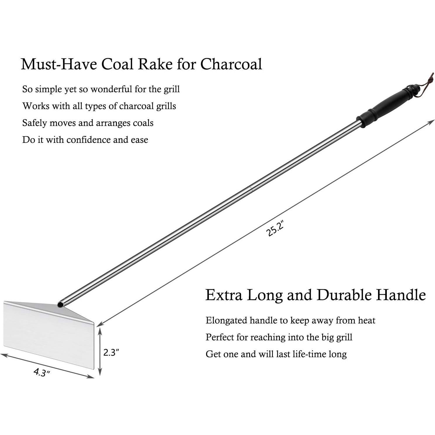 Rastrillo de cenizas Grilliance 64 cm para parrilla BBQ