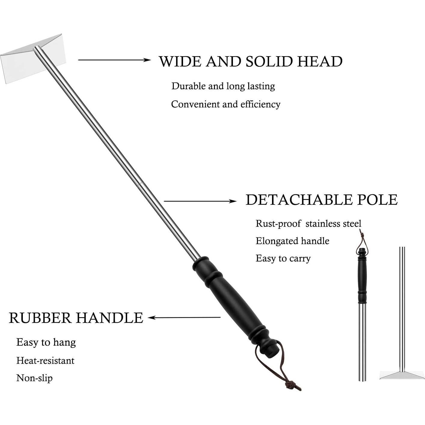 Rastrillo de cenizas Grilliance 64 cm para parrilla BBQ