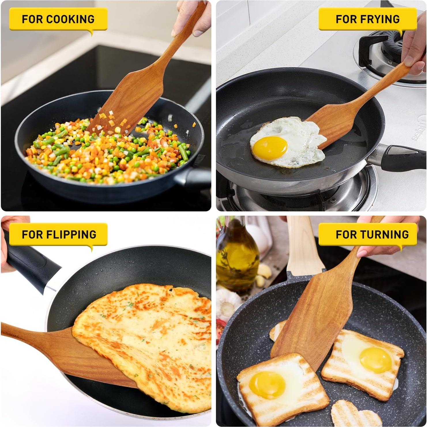 Espátula de Madera Teak Ayiaren 30.96x11.43 cm Antiadherente