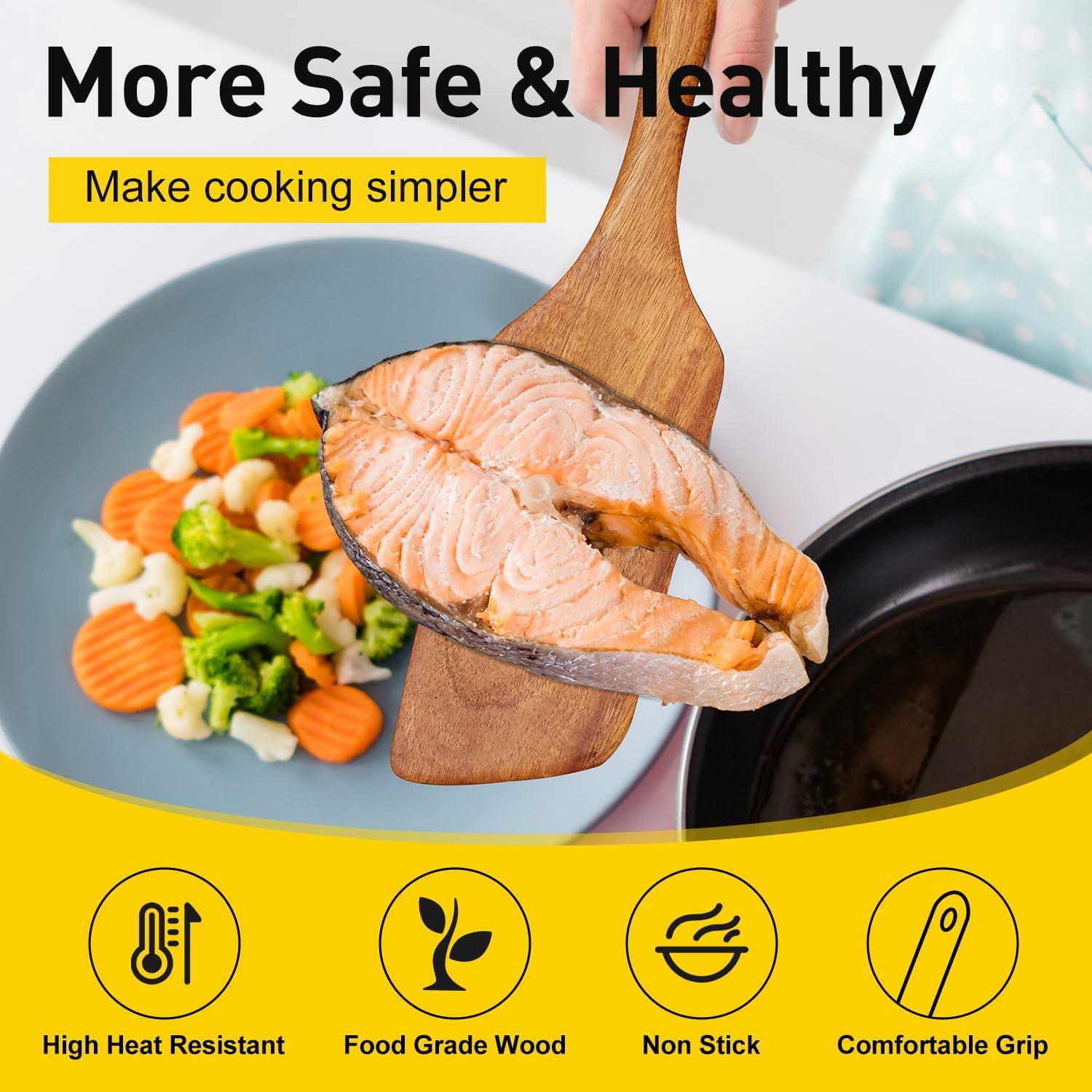 Espátula de Madera Teak Ayiaren 30.96x11.43 cm Antiadherente