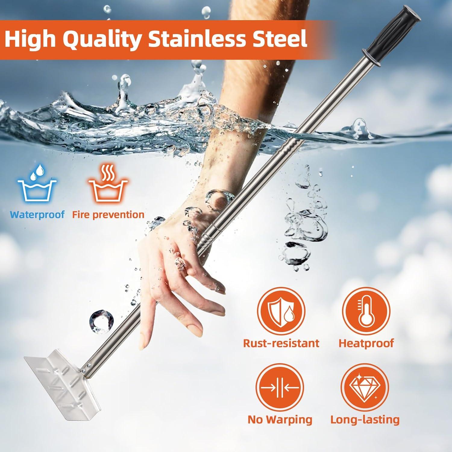 Rastrillo de Carbón BBQ Dakepole 73,66 cm Acero Inoxidable