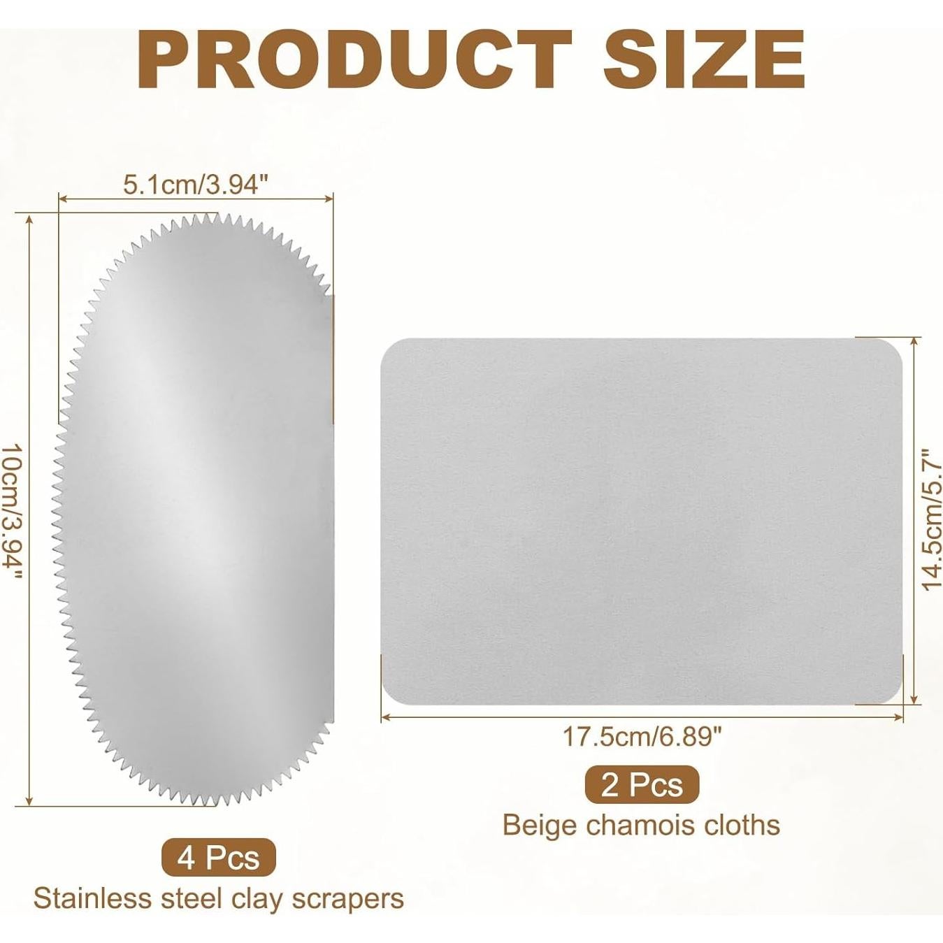 Kit de Herramientas de Cerámica YOKIVE 4 Piezas Acero Inoxidable