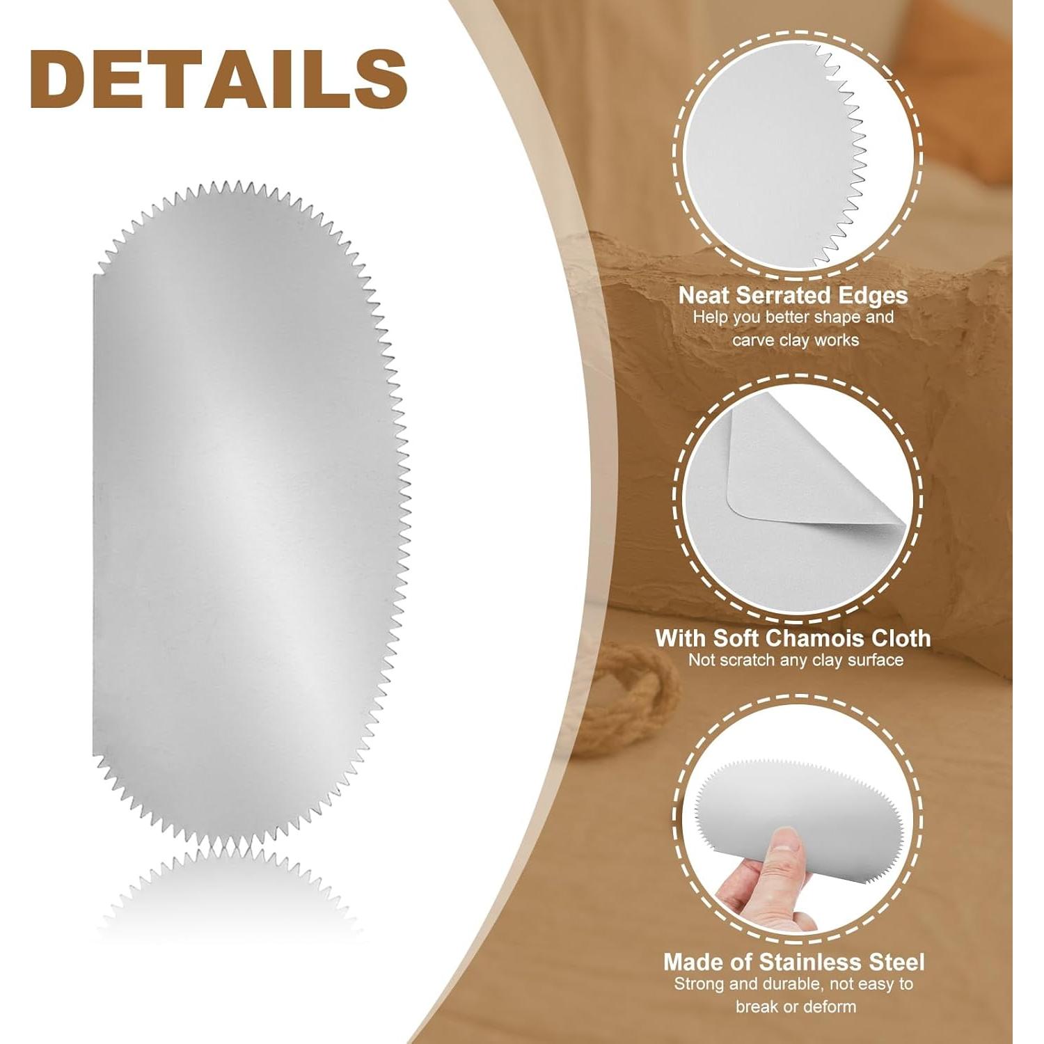 Kit de Herramientas de Cerámica YOKIVE 4 Piezas Acero Inoxidable