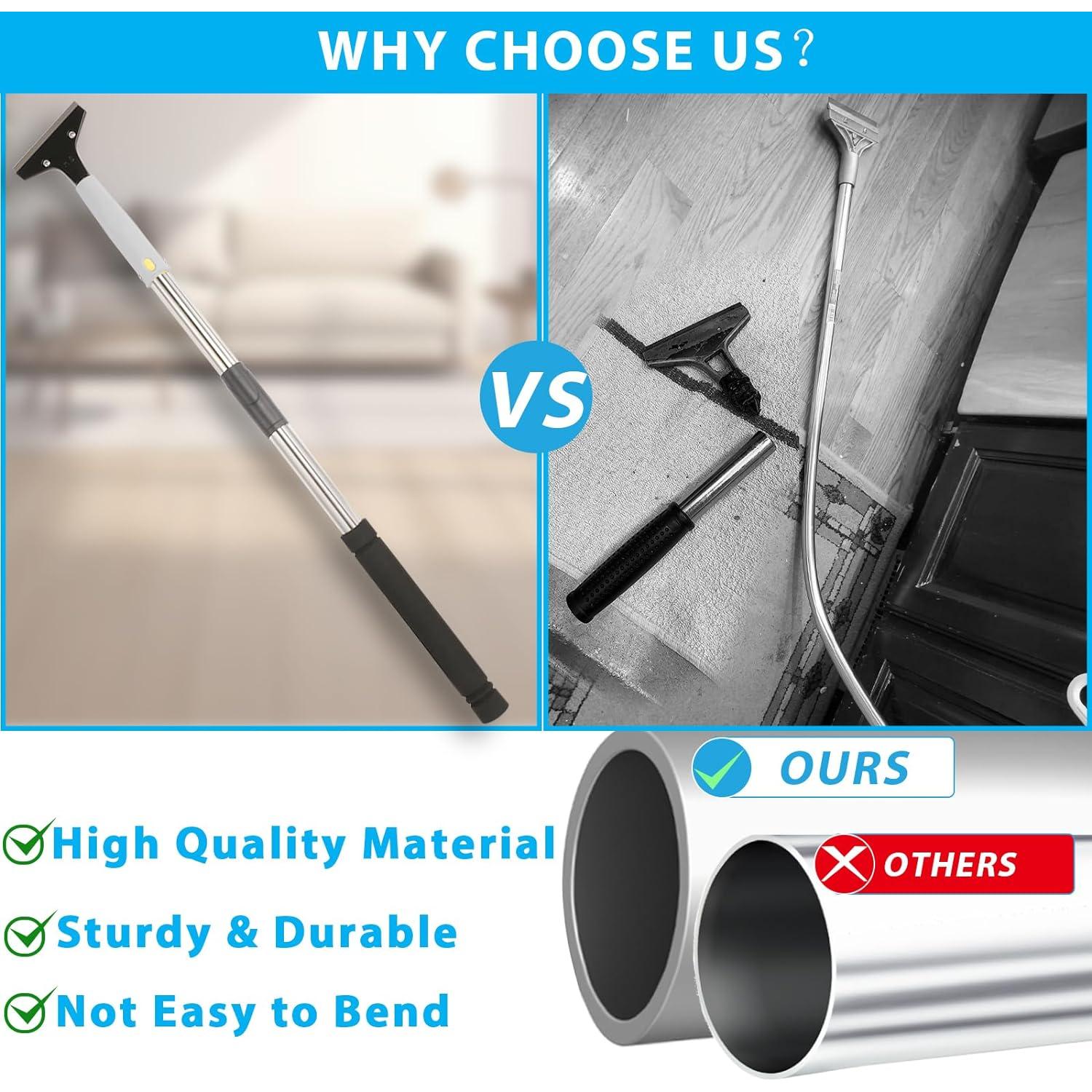 Raspador de Suelos Greeily 31-61" Mango Largo Acero Inoxidable