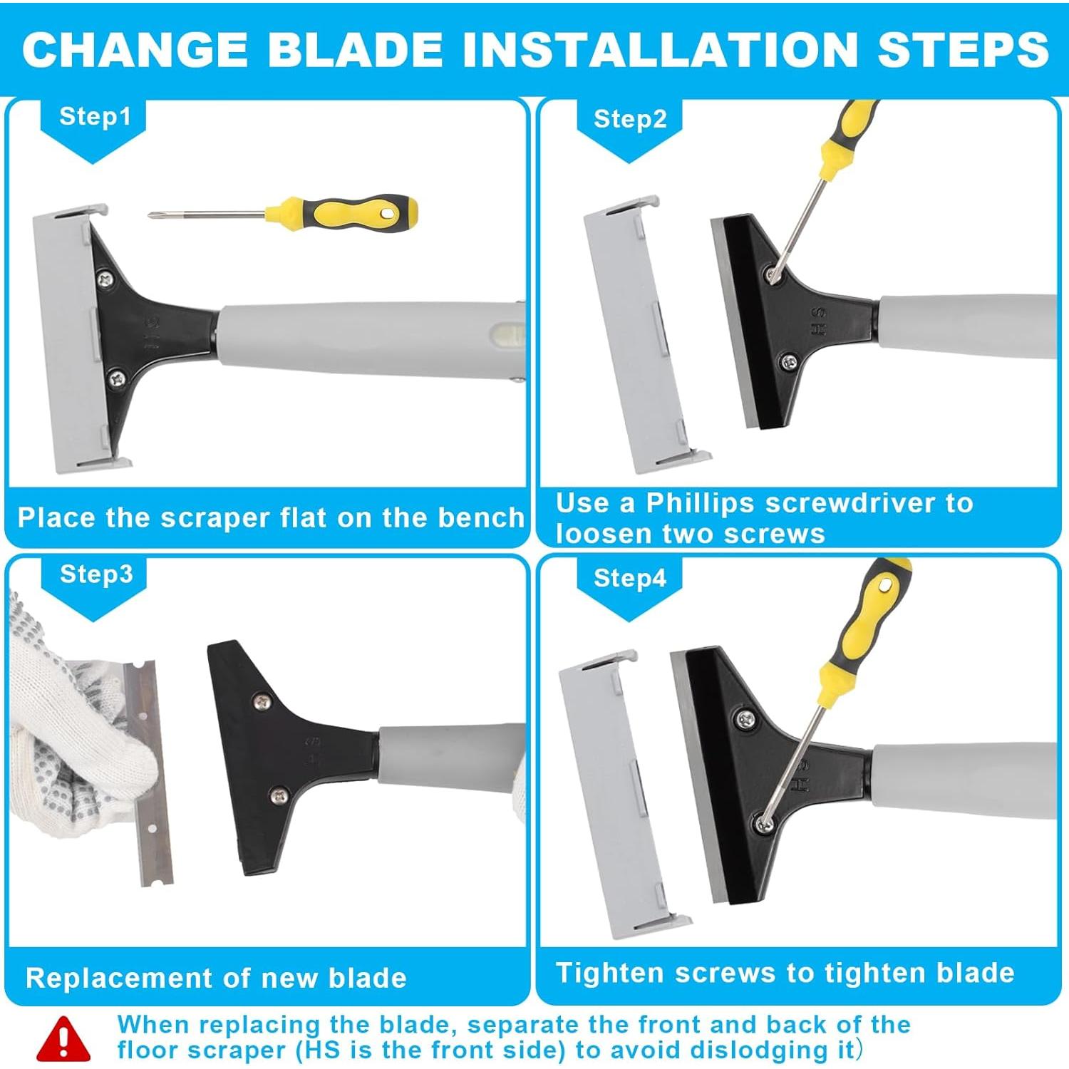 Raspador de Suelos Greeily 31-61" Mango Largo Acero Inoxidable