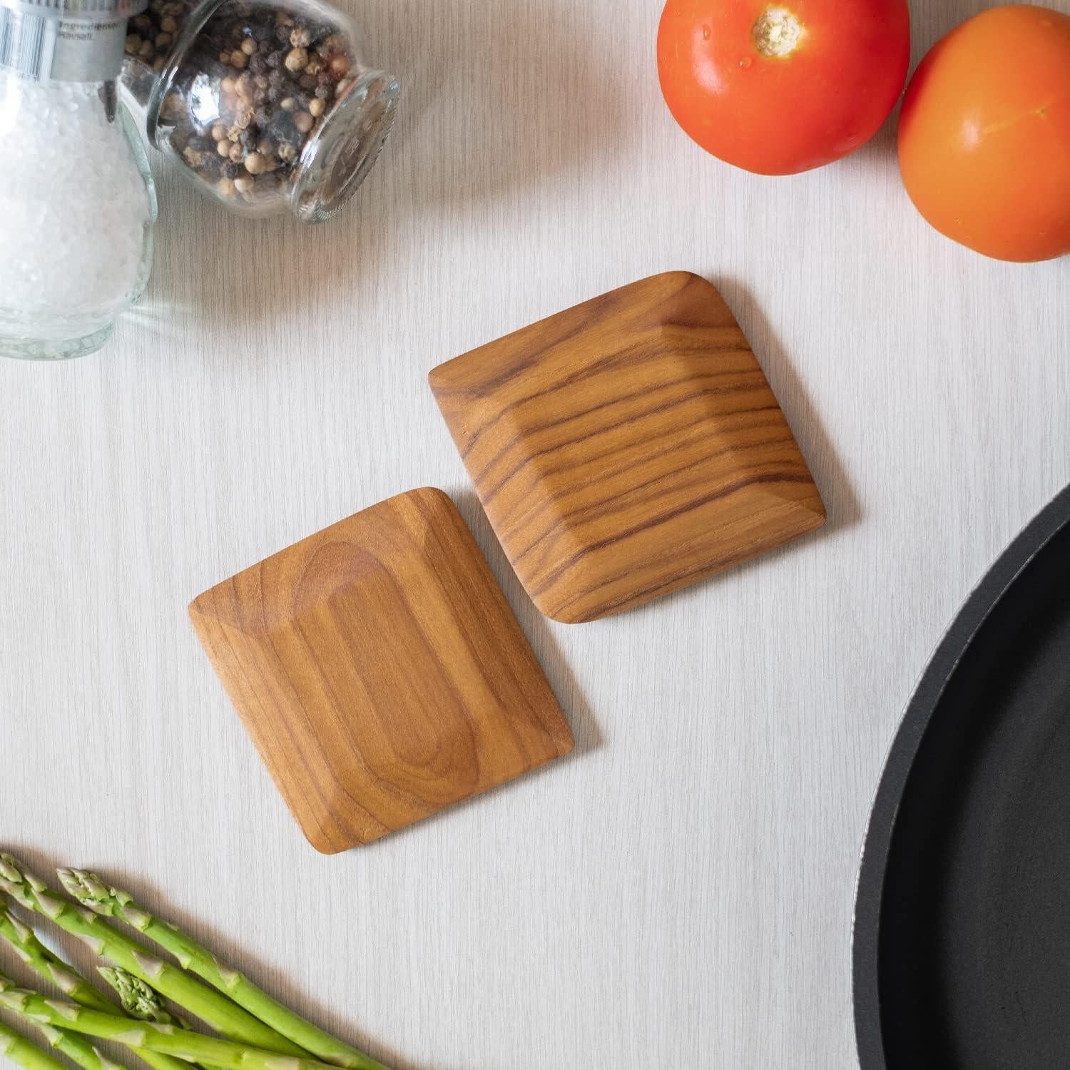 Raspadores de Madera de Teca FAAY - 2 Paquetes para Cocina