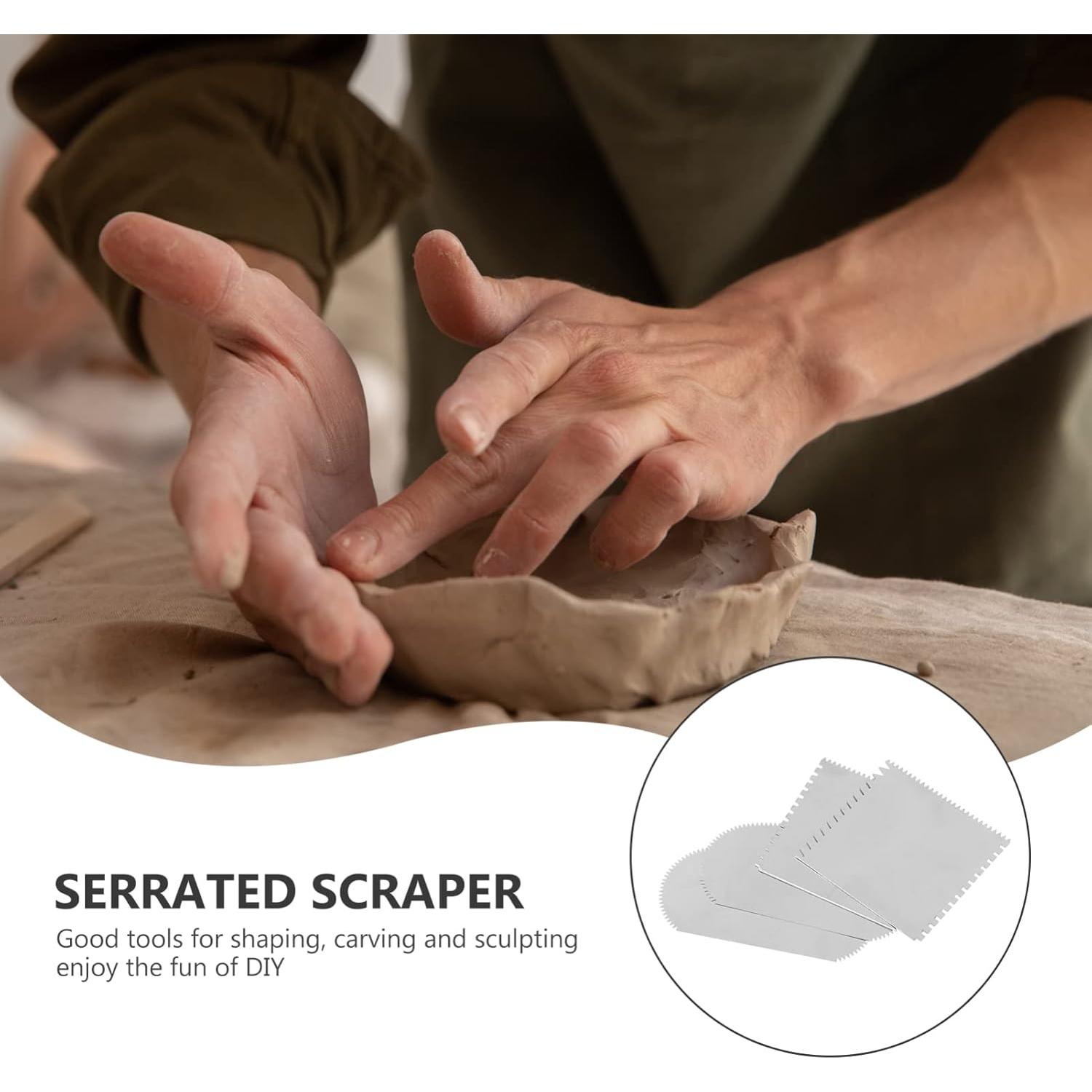 Juego de 4 raspadores de arcilla ARTIBETTER acero inoxidable