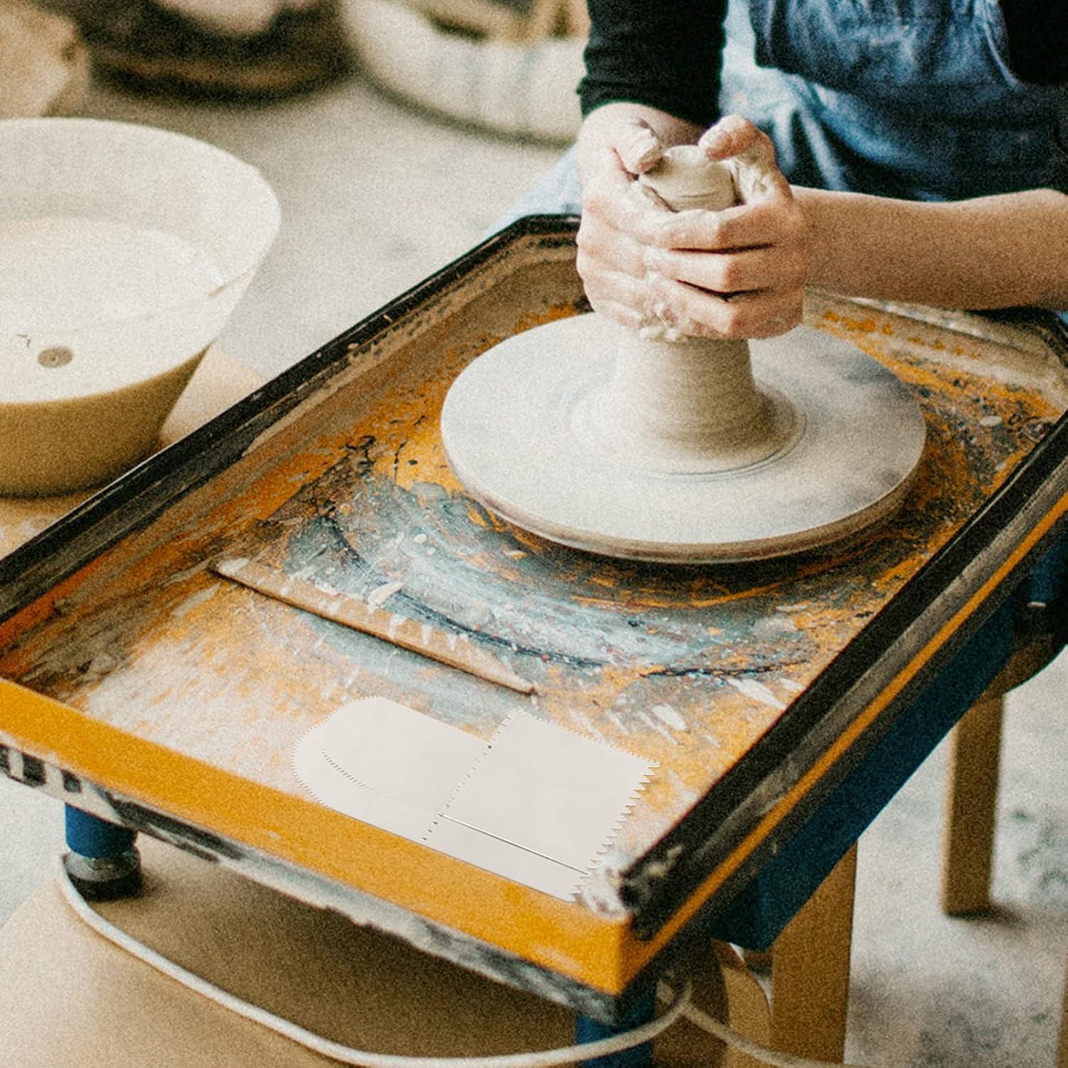 Juego de 4 raspadores de arcilla ARTIBETTER acero inoxidable