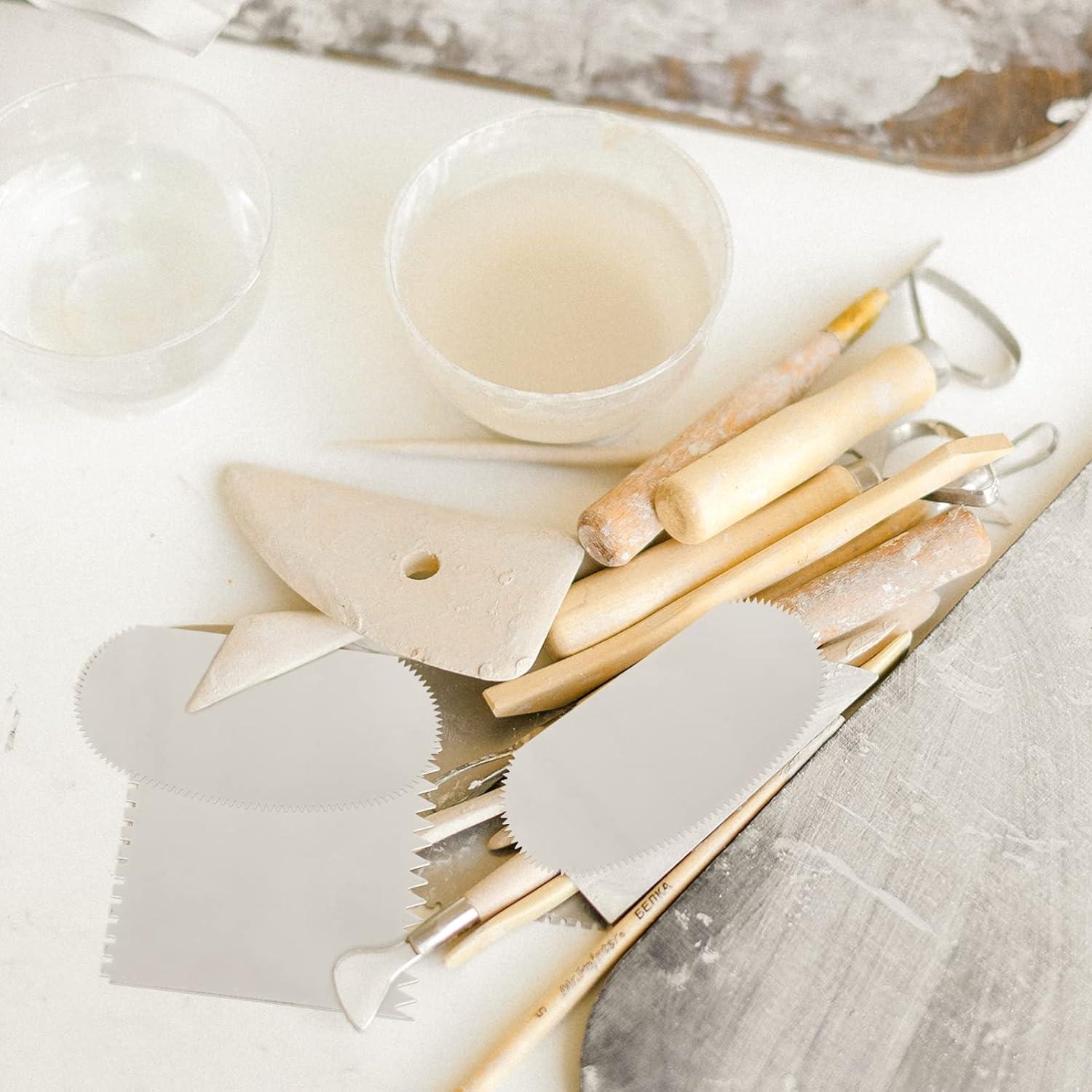 Juego de 4 raspadores de arcilla ARTIBETTER acero inoxidable