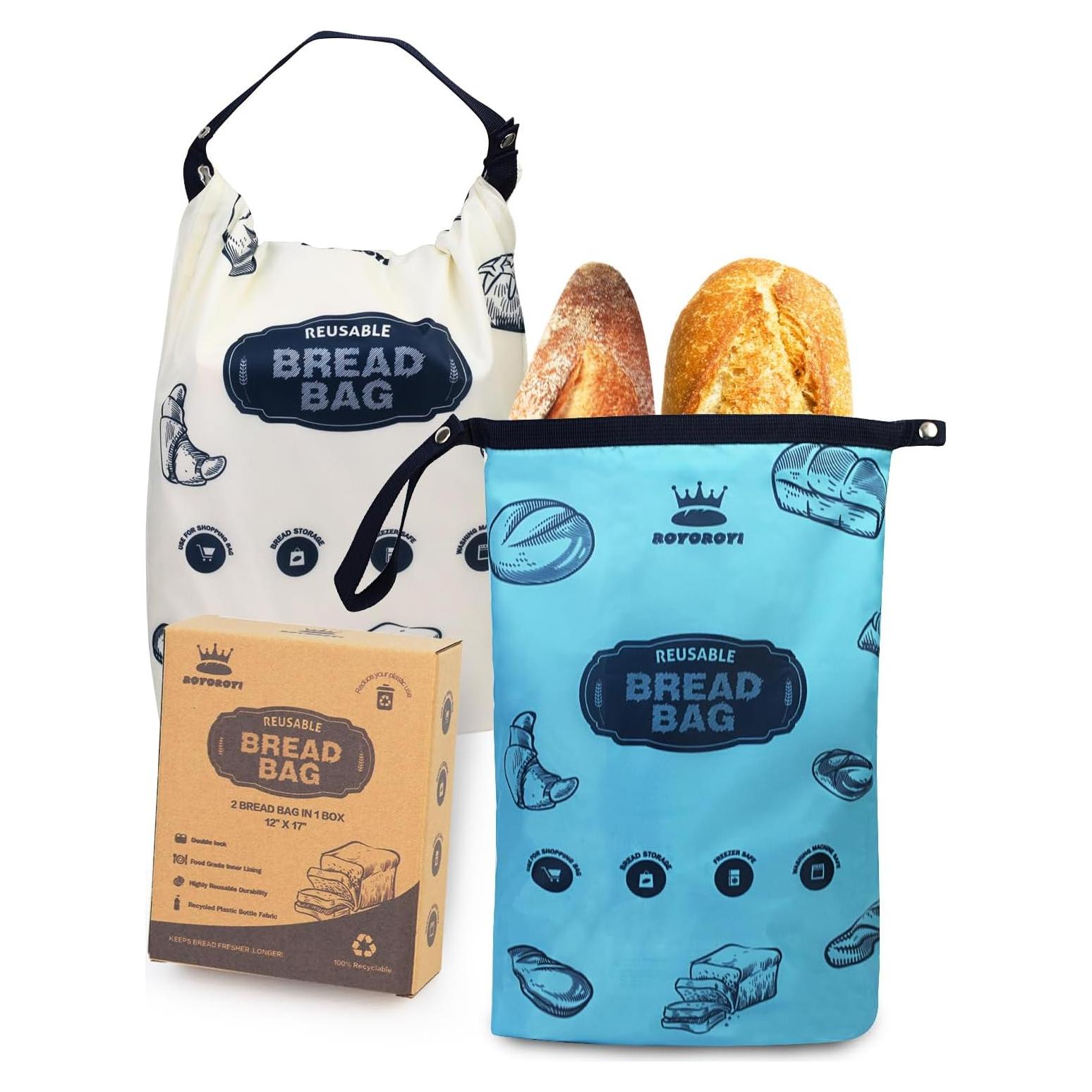 Bolsas de Pan Reutilizables ROYOROYI 2 Piezas 43x30 cm
