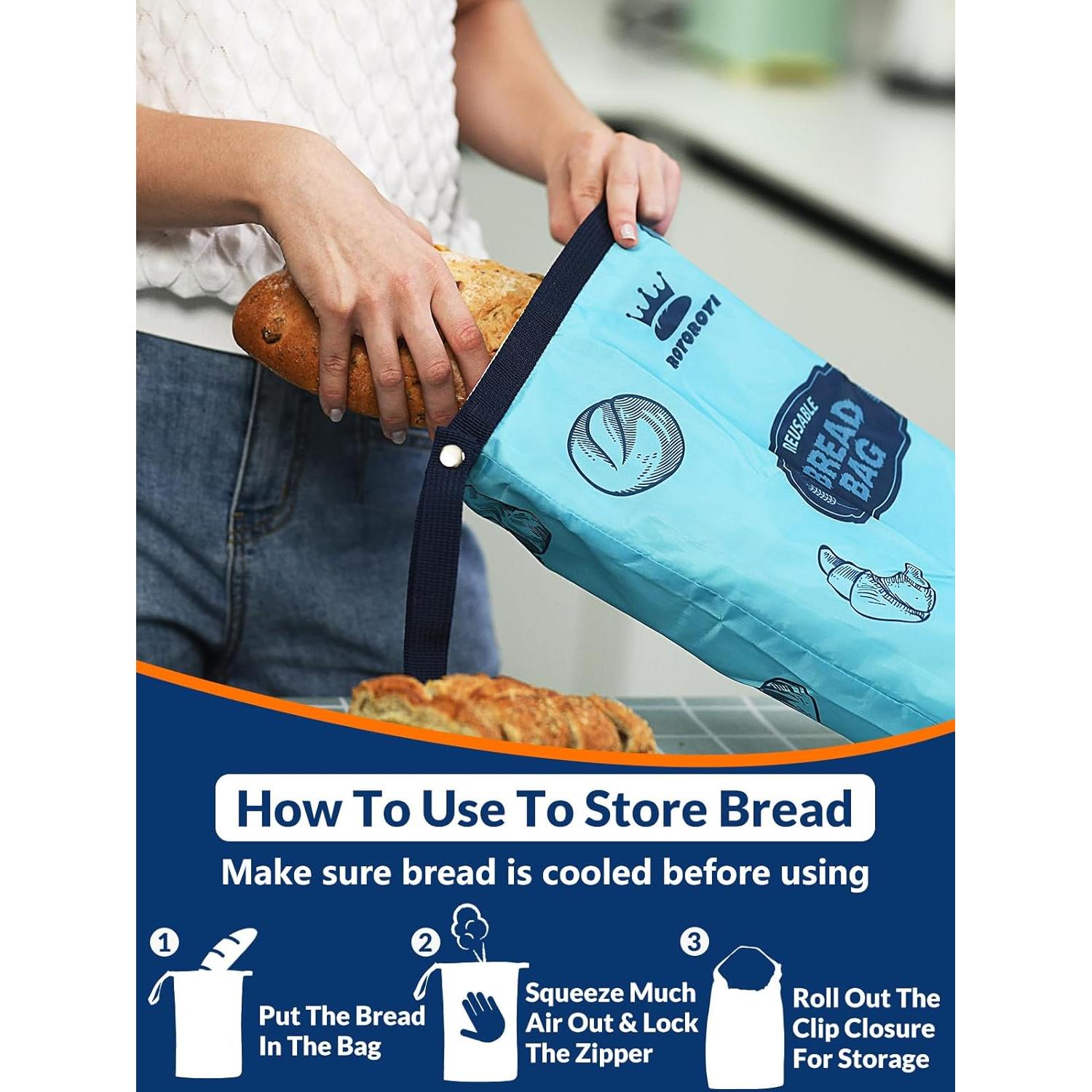 Bolsas de Pan Reutilizables ROYOROYI 2 Piezas 43x30 cm