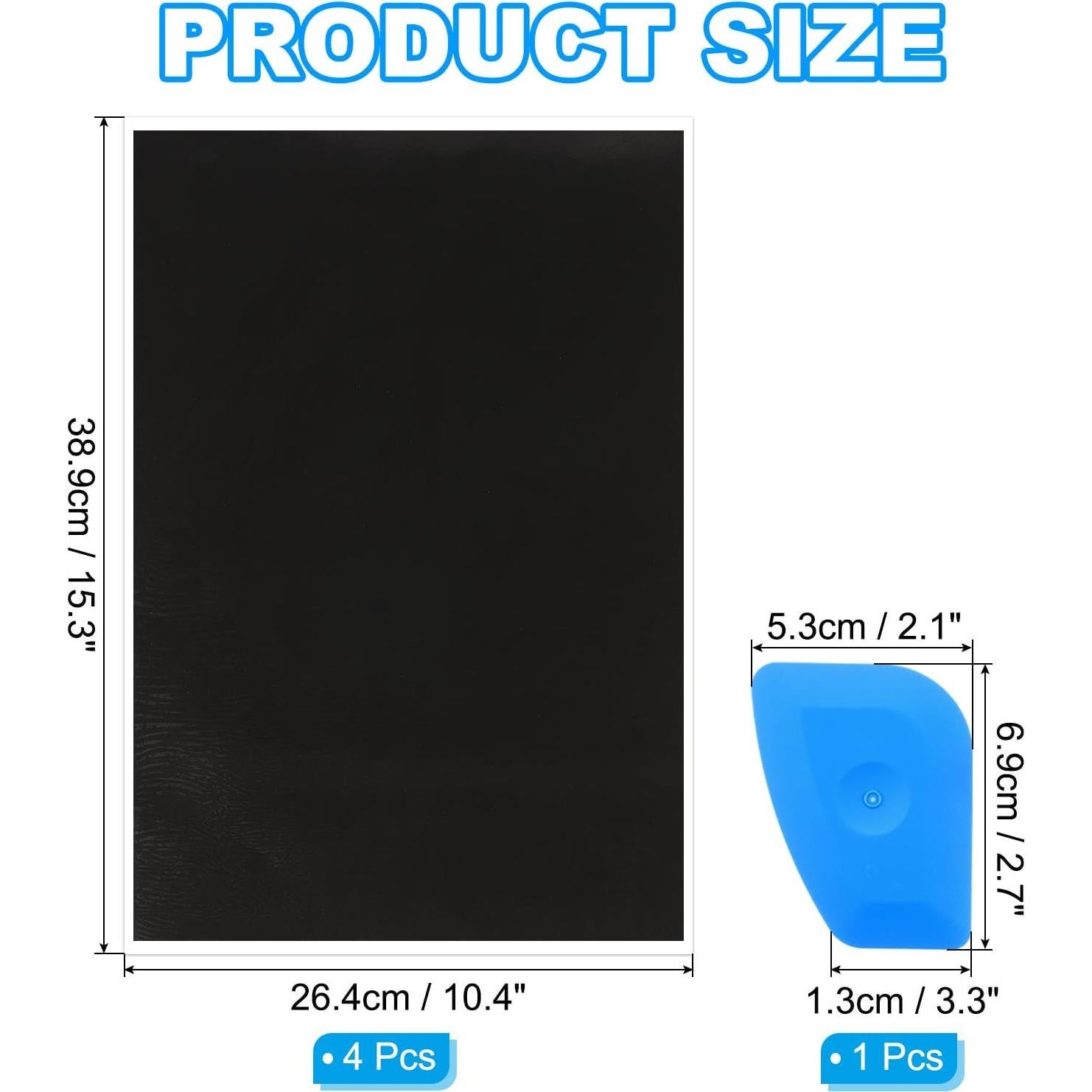 PATIKIL 15.3x10.4 Inch Laser Engraving Paper, 4 Pcs Laser Engraving Marking Color Paper with Blue Scraper for Fiber Laser Marking and Engraving on Metal Ceramics Glass, Gray