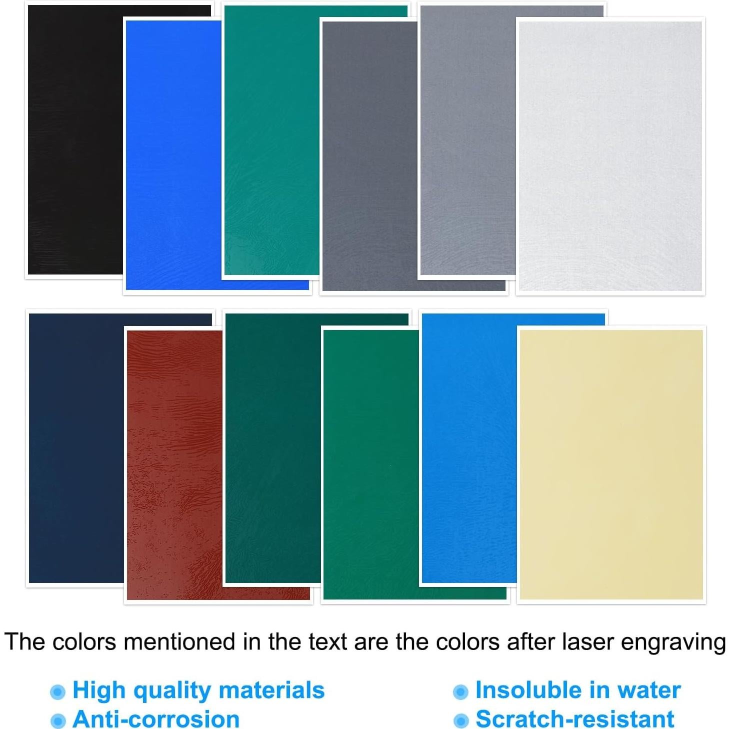 PATIKIL 15.3x10.4 Inch Laser Engraving Paper, 4 Pcs Laser Engraving Marking Color Paper with Blue Scraper for Fiber Laser Marking and Engraving on Metal Ceramics Glass, Gray