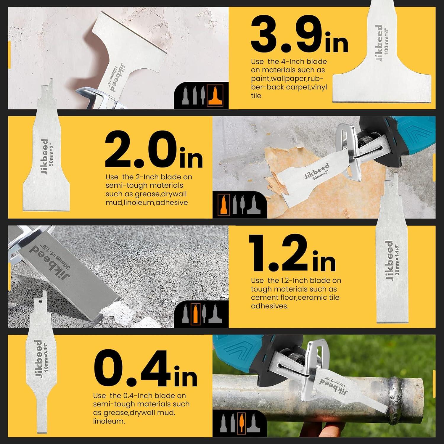 Cuchilla de Raspado Sawzall Jikbeed - 4 Accesorios Universales