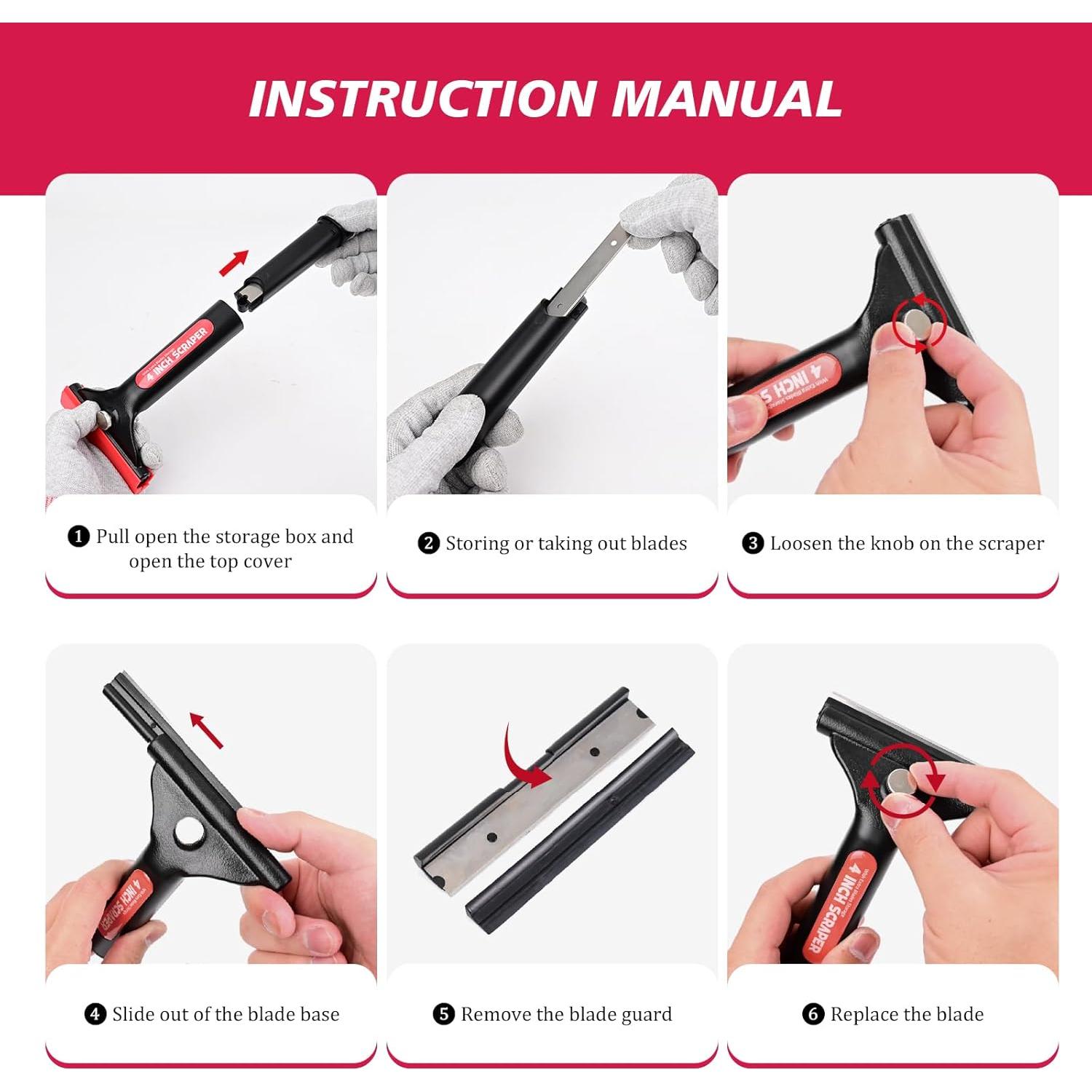 Raspador de Cuchillas EHDIS 4" con 10 Cuchillas Repuesto