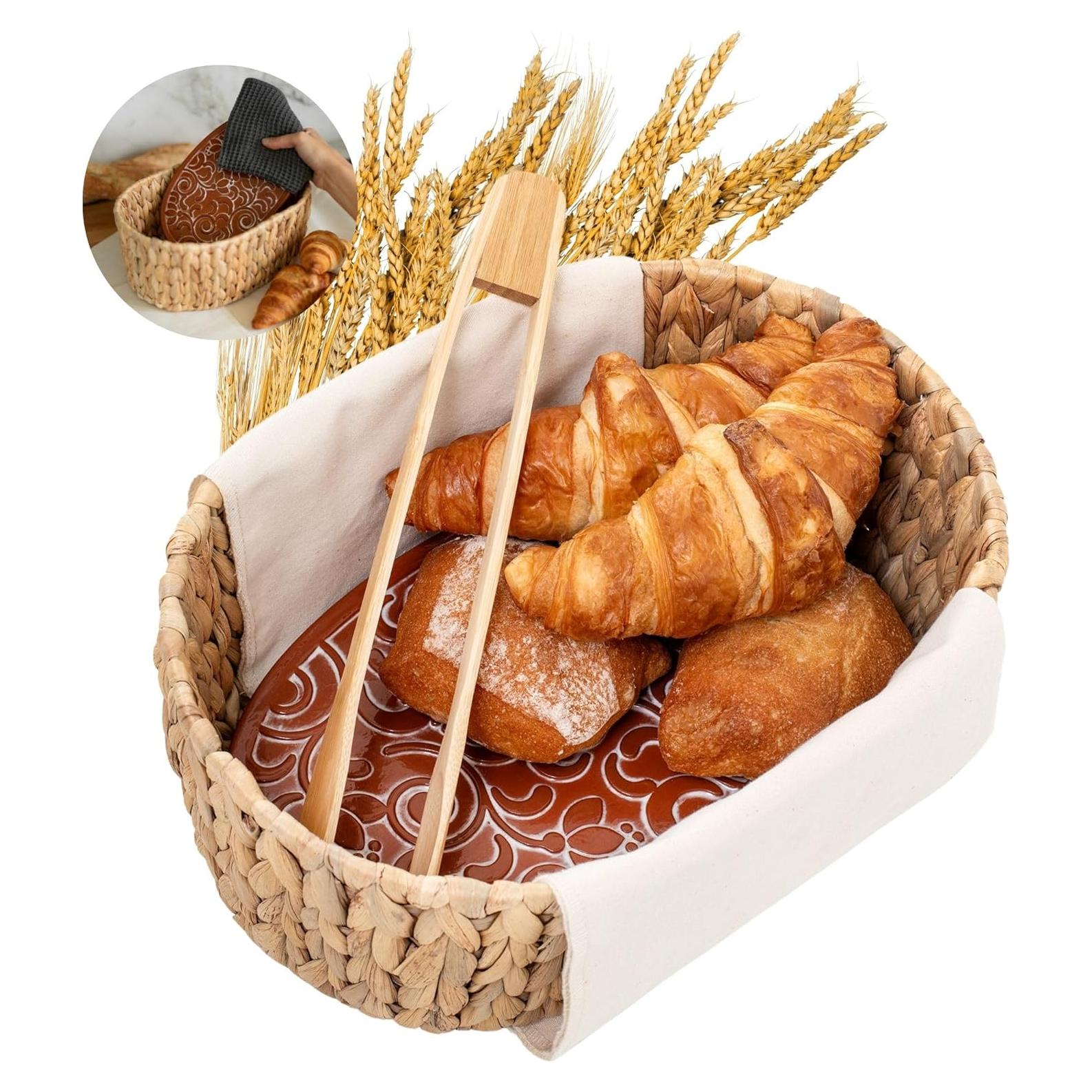 Cesta Calentadora de Pan Meryotsa 24x13x8.7 cm Ratan