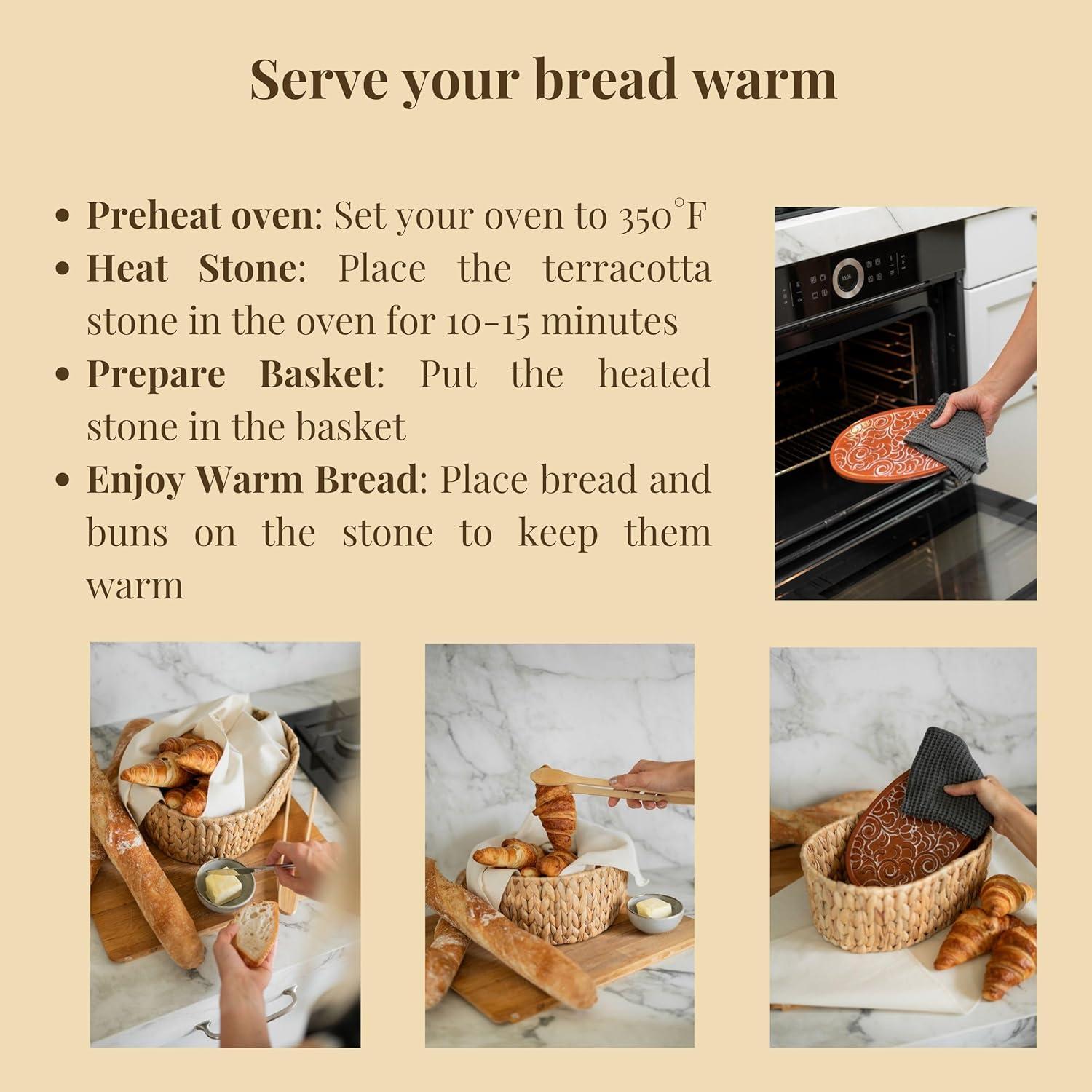 Cesta Calentadora de Pan Meryotsa 24x13x8.7 cm Ratan