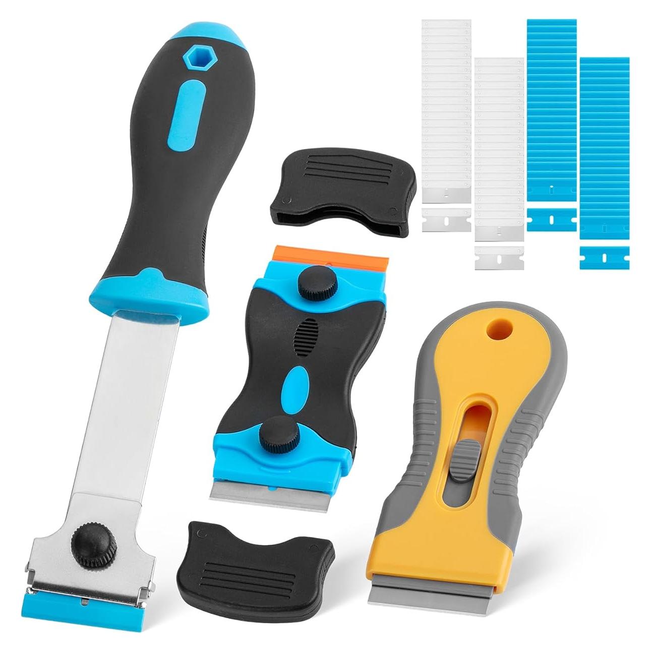 Juego de raspadores Bates con 50 cuchillas plásticas y 30 metálicas