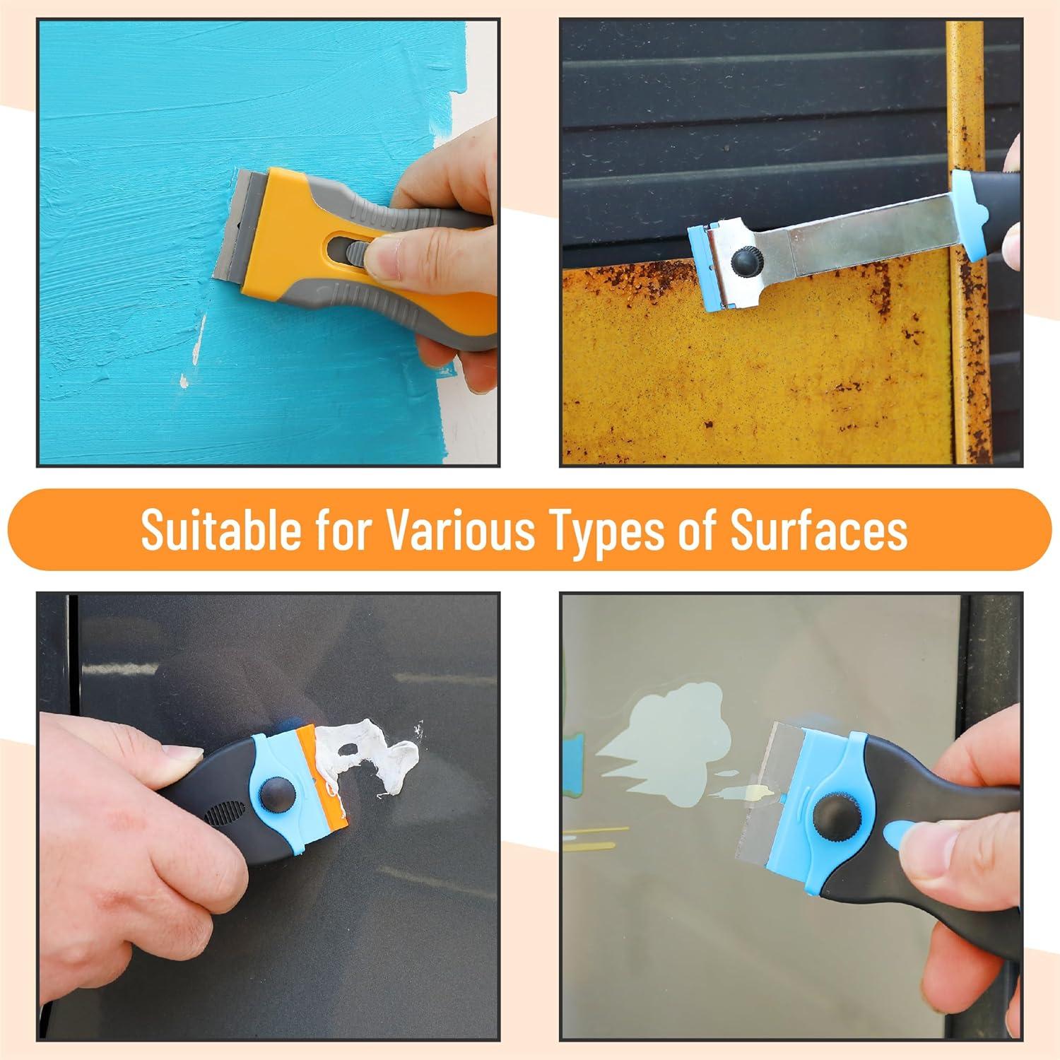 Juego de raspadores Bates con 50 cuchillas plásticas y 30 metálicas