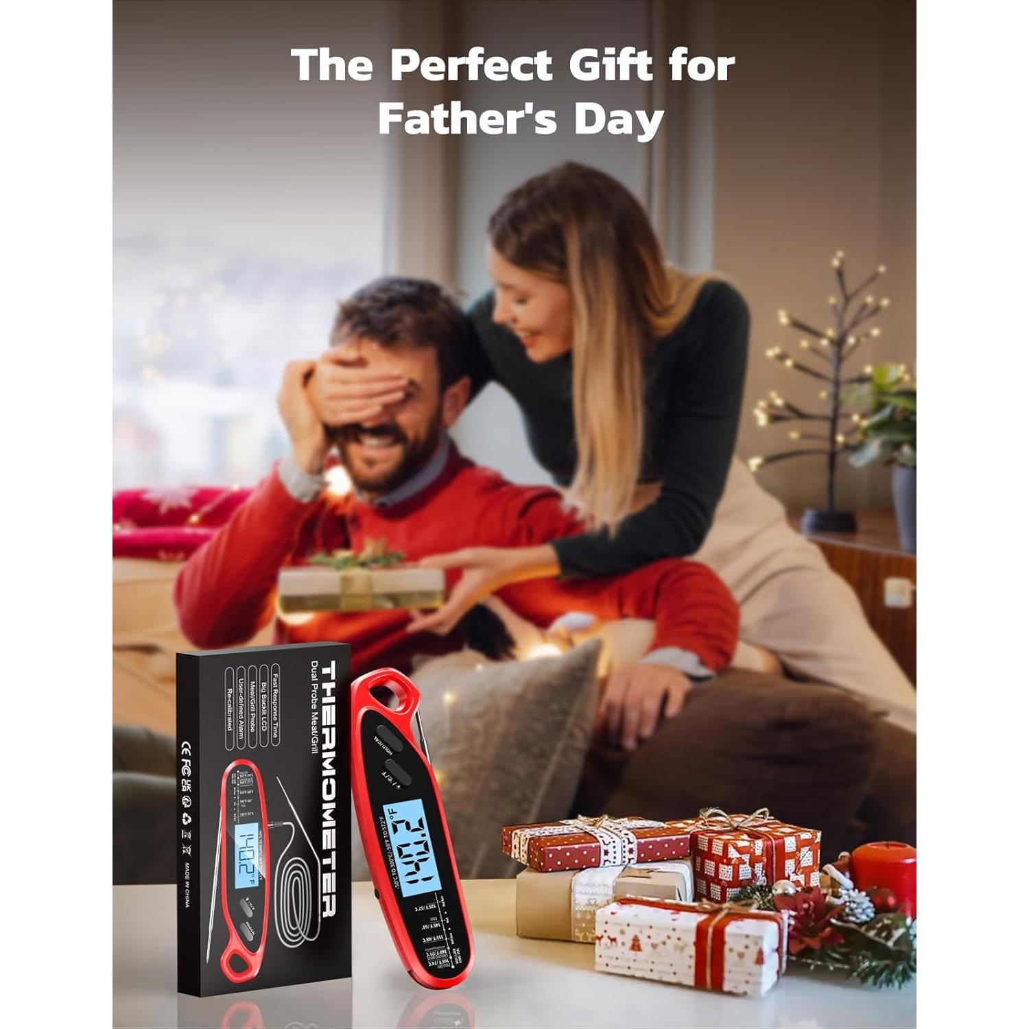 Termómetro Digital de Cocina Vuwwey Doble Sonda 16,5 cm