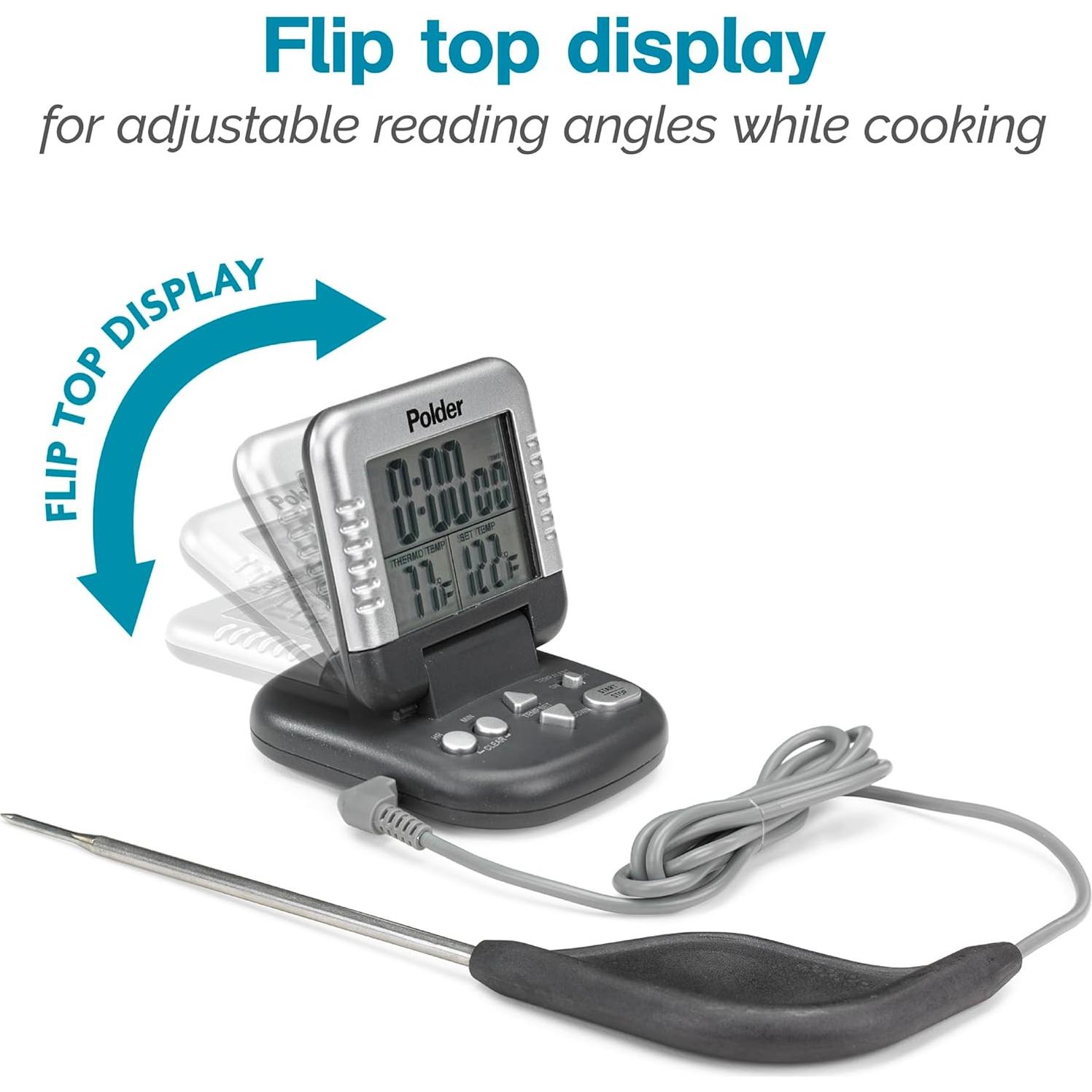 Termómetro Digital de Carne Polder con Temporizador 24h