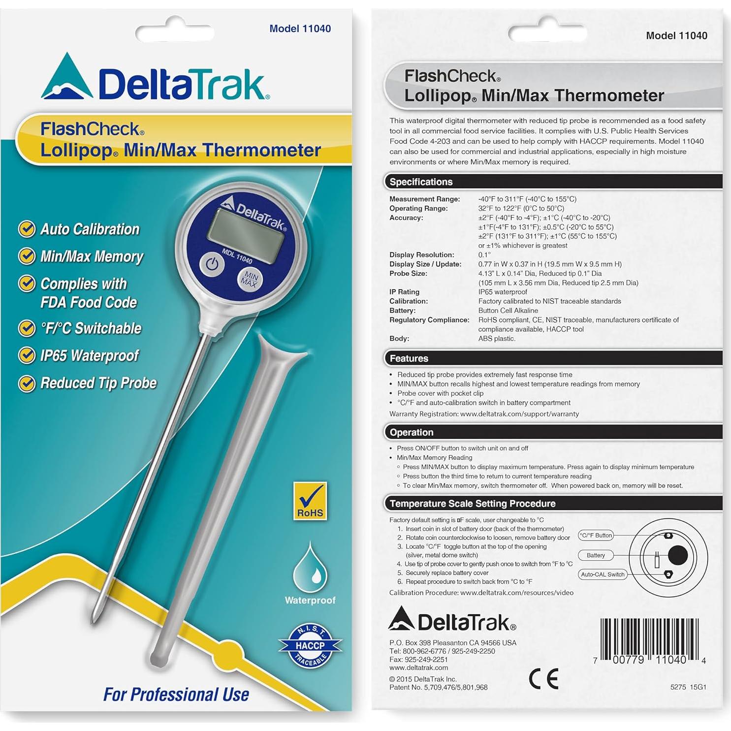 Termómetro Digital Profesional DeltaTrak 11040 Impermeable