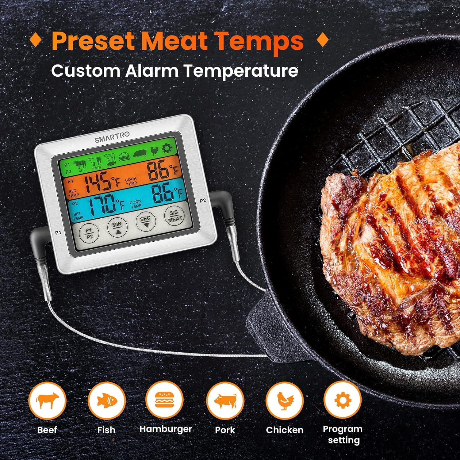 Termómetro Digital de Carne SMARTRO ST54 Doble Probe 15,24 cm