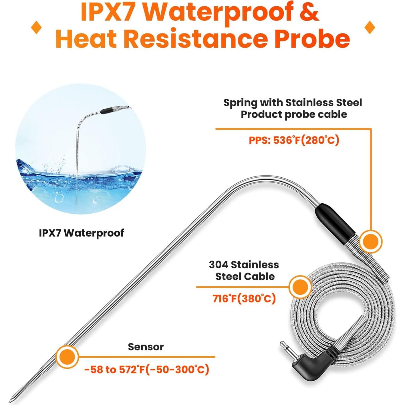 Termómetro Digital de Carne SMARTRO ST54 Doble Probe 15,24 cm