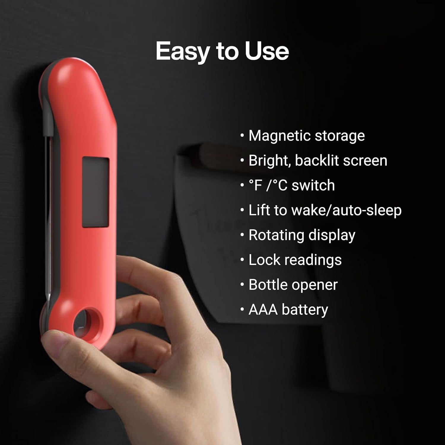 Termómetro Digital de Carne ThermoMaven Rojo y Gris 0.5s