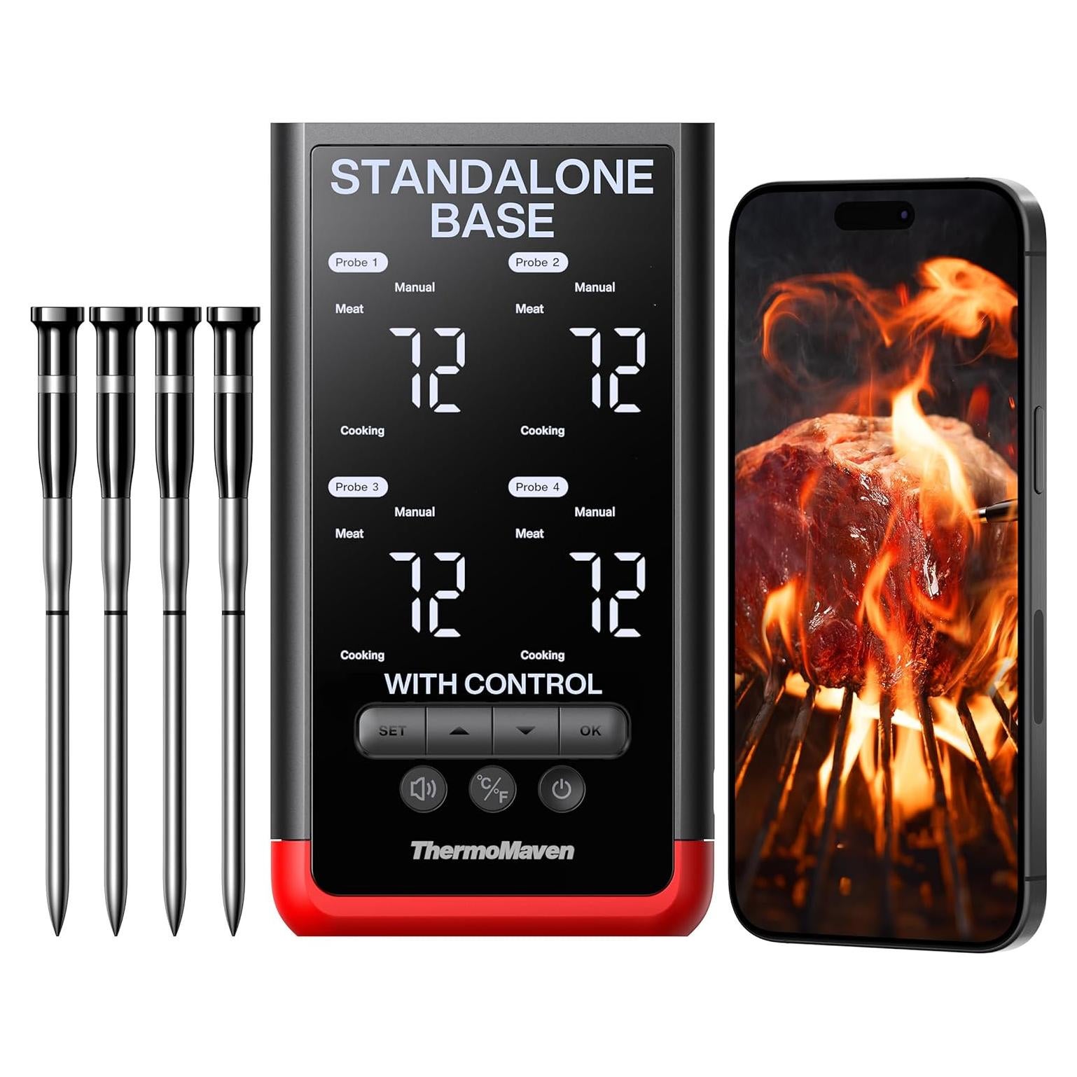 Termómetro de Carne Inalámbrico ThermoMaven P4 - 4 Sondas