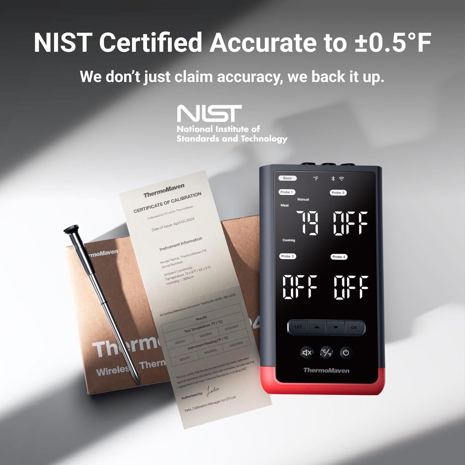 Termómetro de Carne Inalámbrico ThermoMaven P4 - 4 Sondas