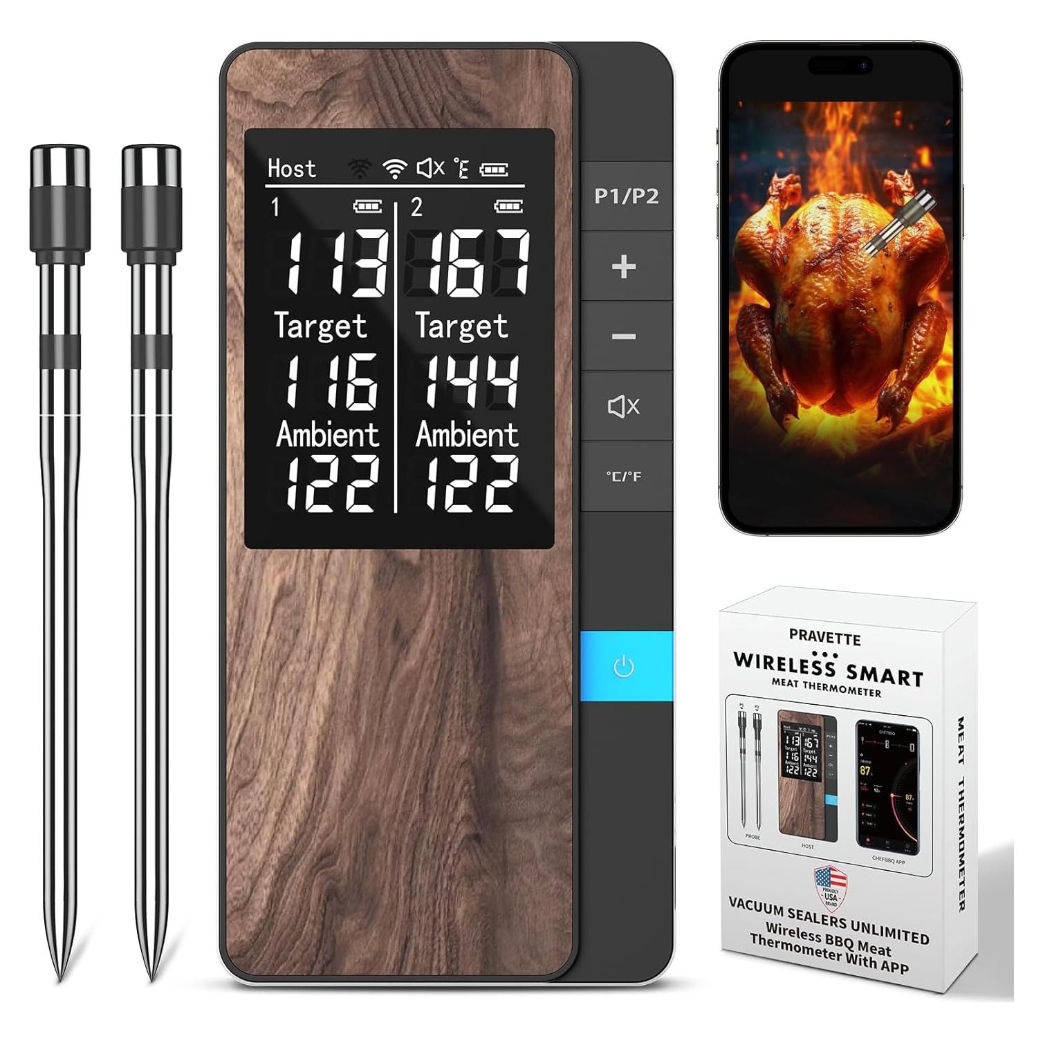Termómetro de Carne Inalámbrico VACUUM SEALERS 2 Probetas