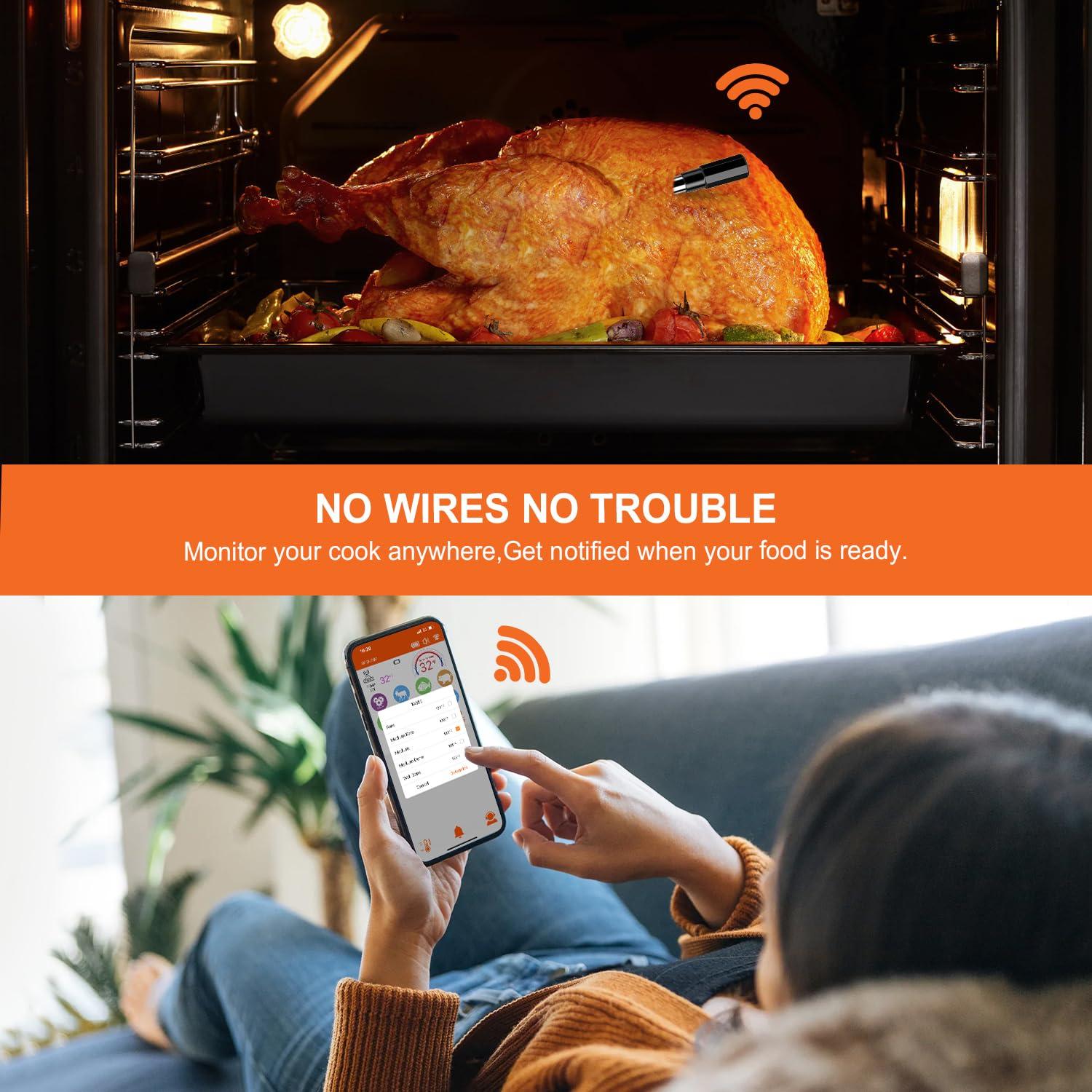 Termómetro de Carne Inalámbrico Dewjom con App - 152 m