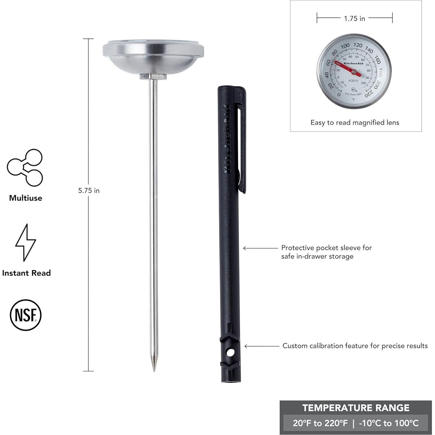 Termómetro Analógico KitchenAid KQ919 4.45 cm Recalibrable