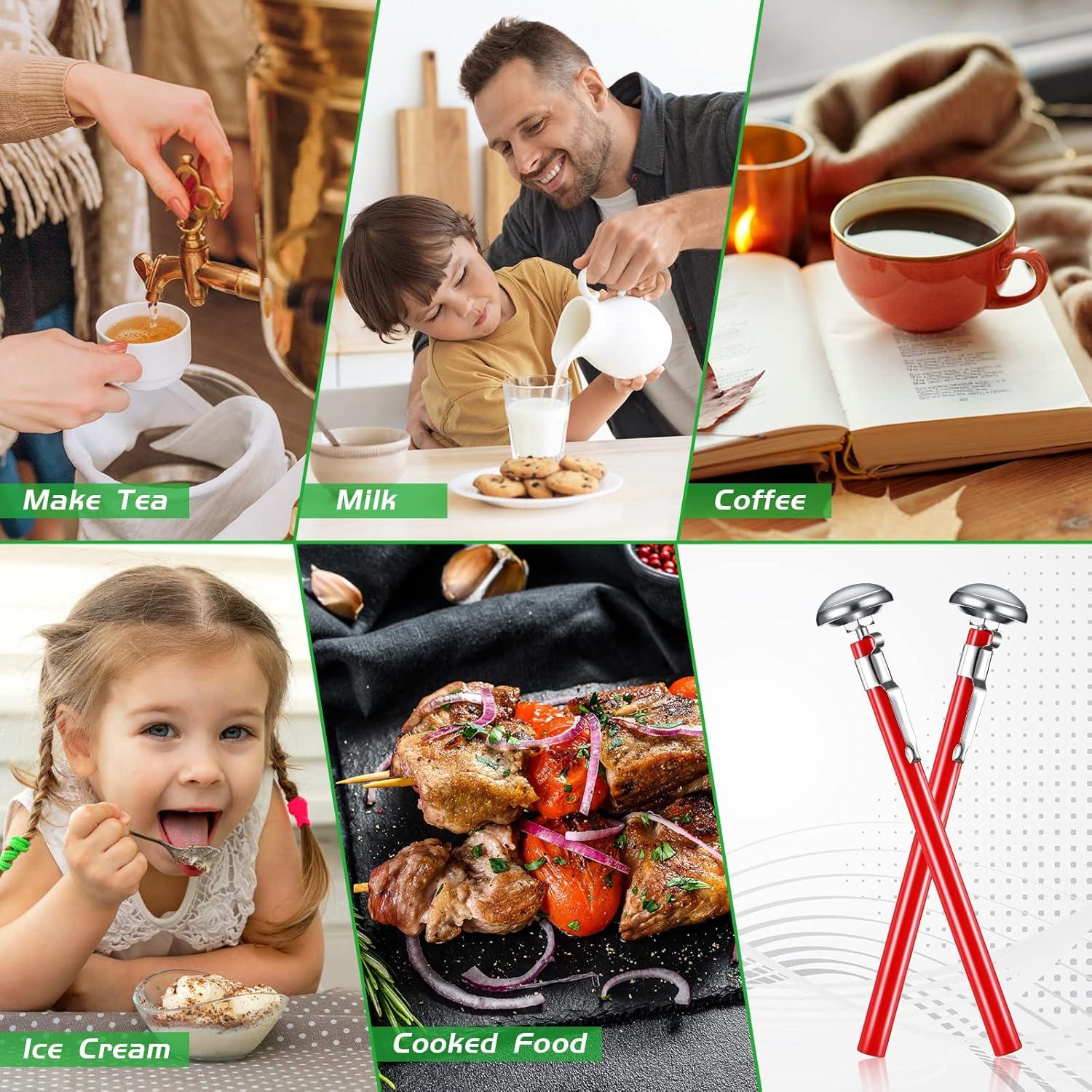 Termómetro de Cocina Xuhal 6 Pcs Acero Inoxidable Rojo