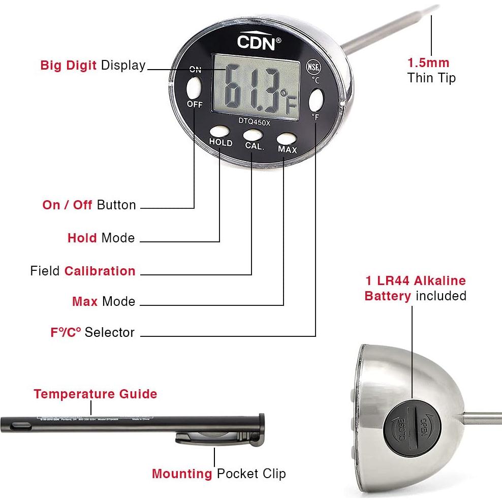 Termómetro Digital ProAccurate CDN 12,07 cm Impermeable