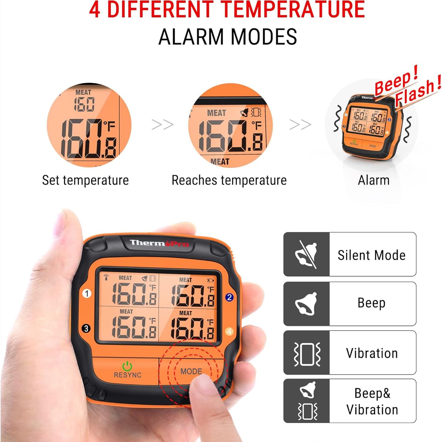 Termómetro Digital Inalámbrico ThermoPro TP27 4 Sondas 500FT