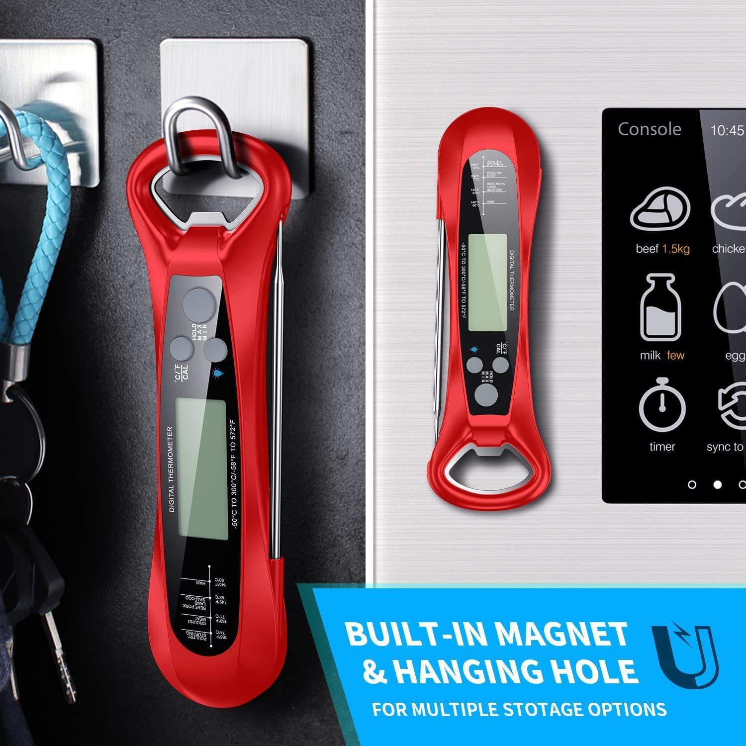 Termómetro Digital de Carne NIUTA Rojo, Lectura Rápida 2s