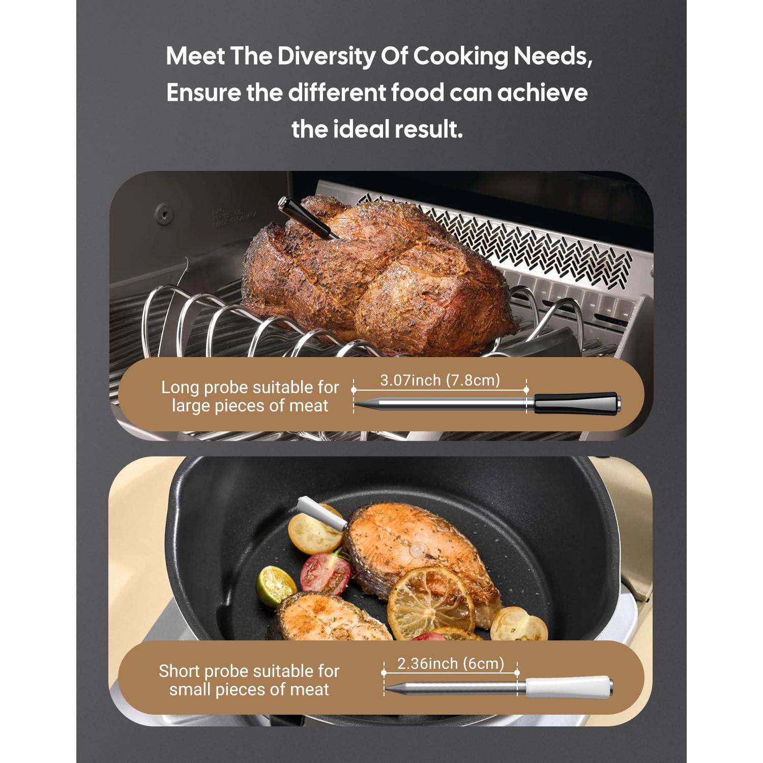 Termómetro de Carne Inalámbrico Fitflavor Doble Sonda 2500mAh