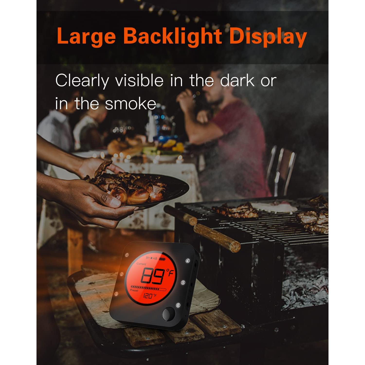 Termómetro de Carne Inalámbrico BFOUR con 6 Probetas