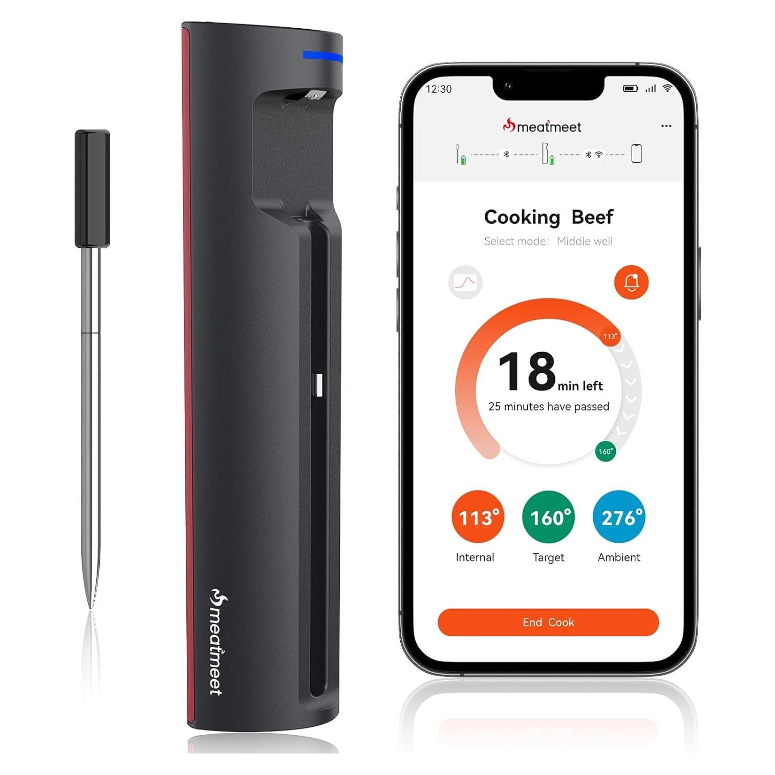 Termómetro Digital Inalámbrico Meatmeet Pro WiFi 0.48cm