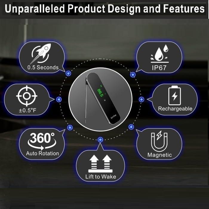 Termómetro de Carne Digital iProbe IP-08 Pantalla Color