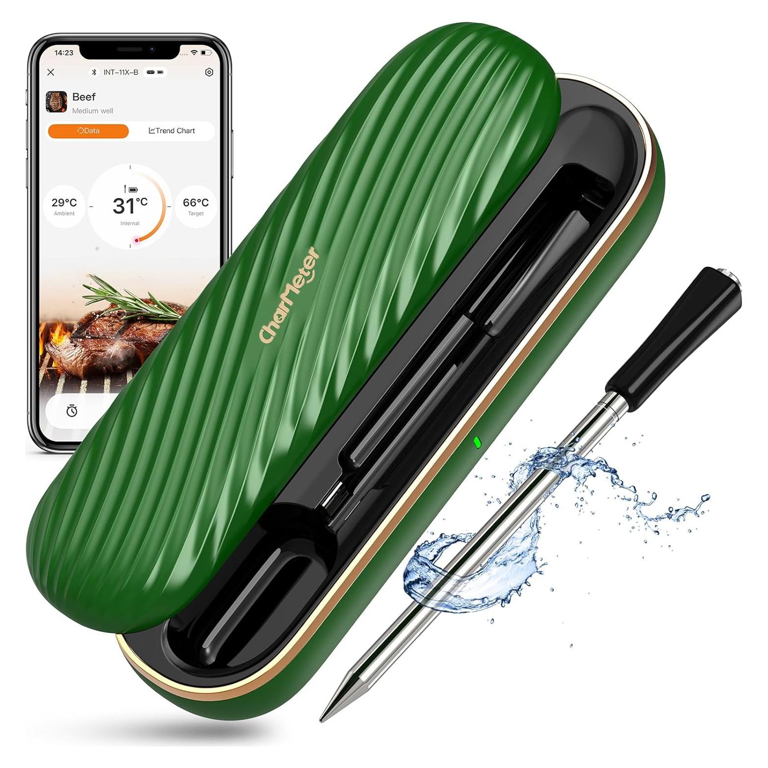 Termómetro de Carne Inalámbrico CharMeter Verde Bluetooth 500m