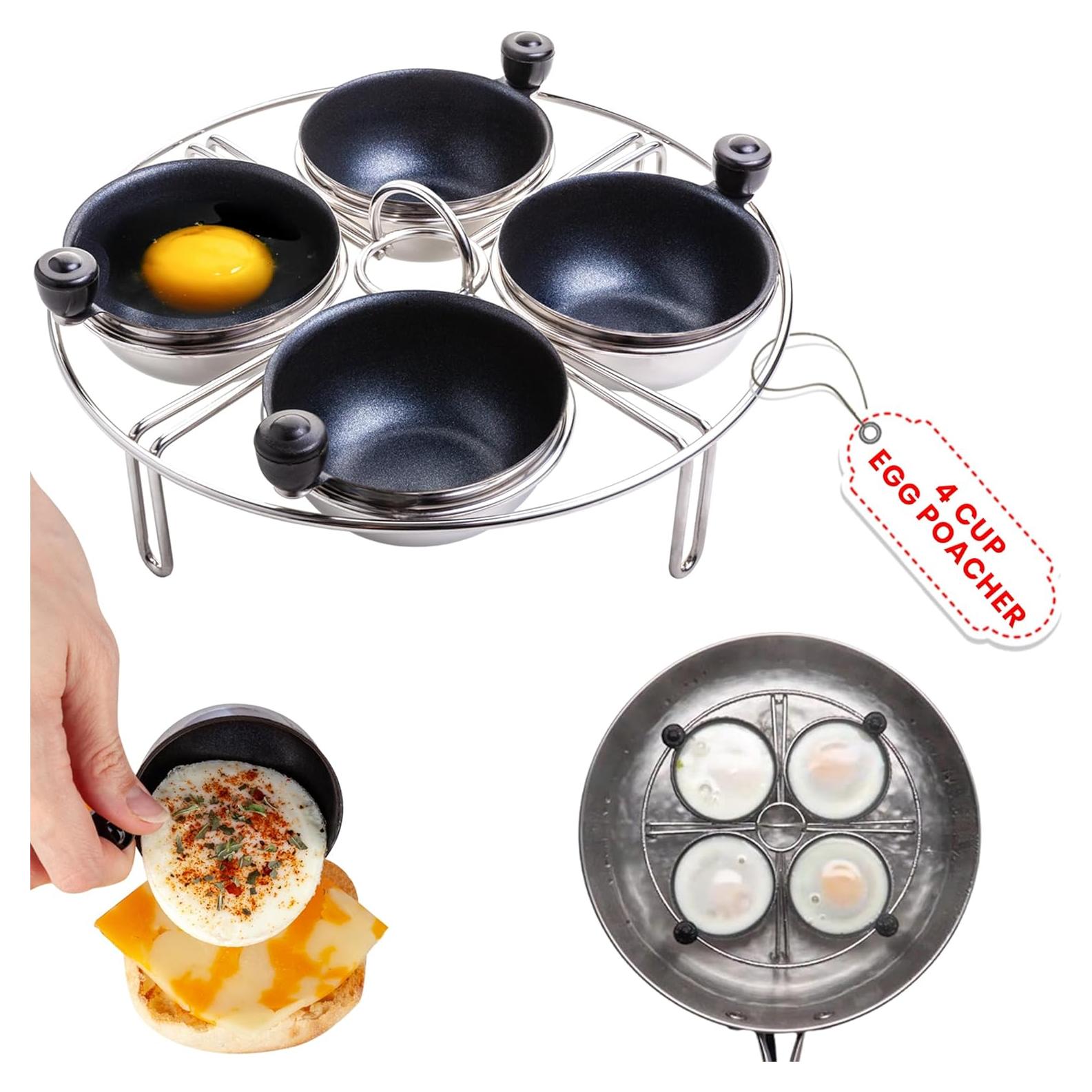 Insertador de Huevos Poached Eggssentials 4 Tazas Acero Inoxidable