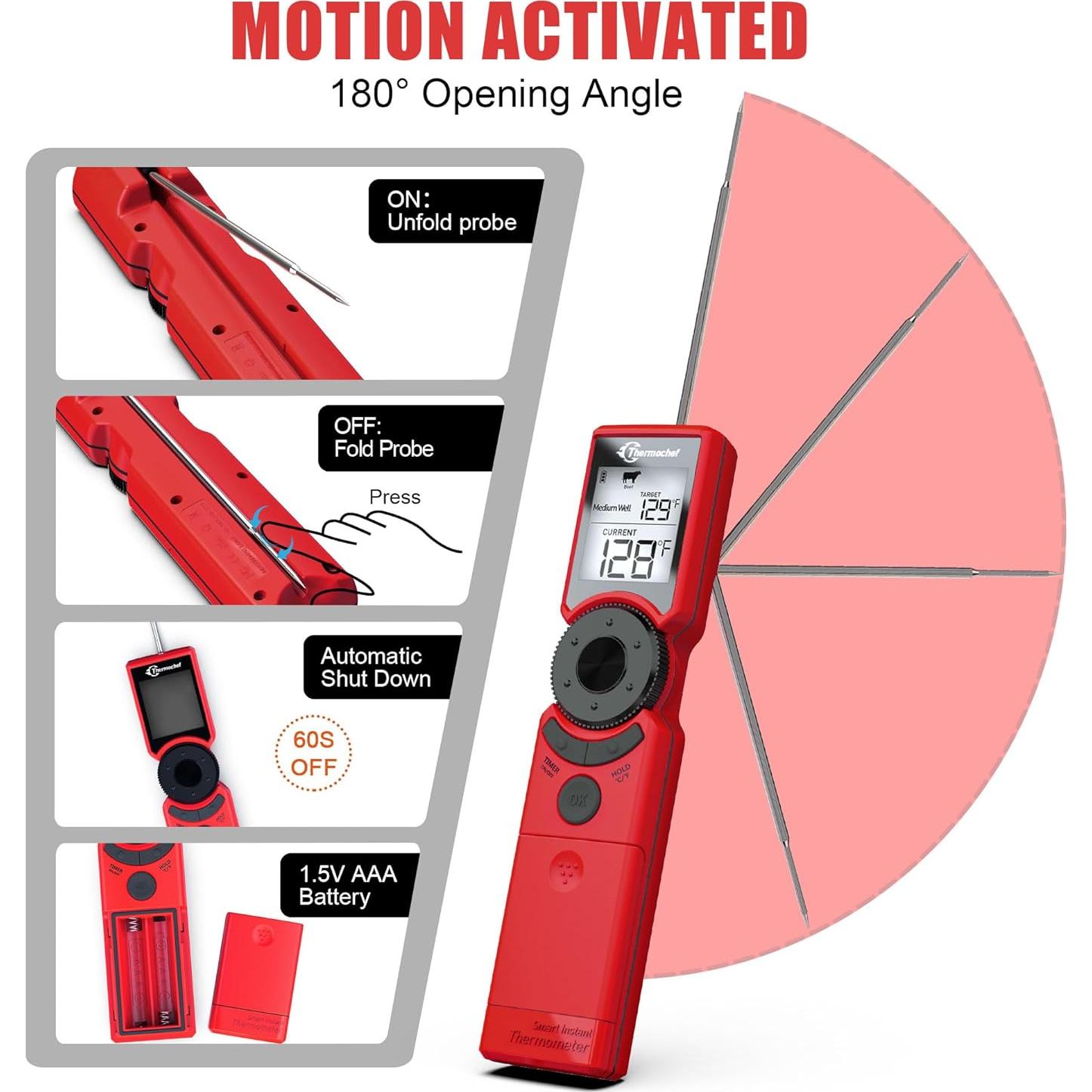 Termómetro Digital de Carne Thermochef Mini6, Precisión 1% °C